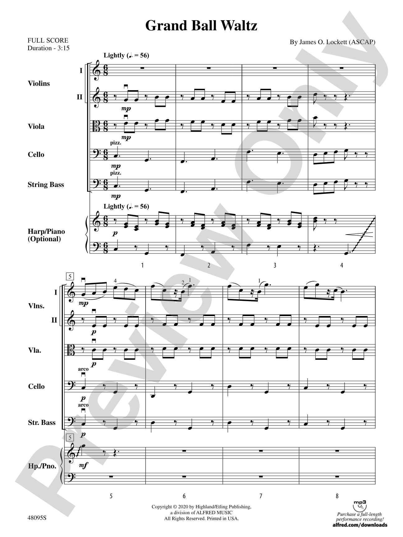 Grand Ball Waltz: String Orchestra Conductor Score & Parts