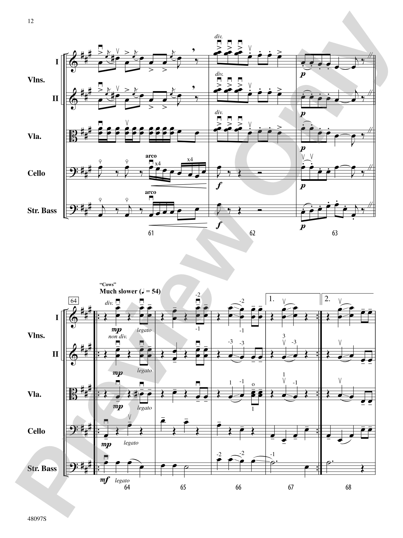 Barnyard Variations: String Orchestra Conductor Score & Parts