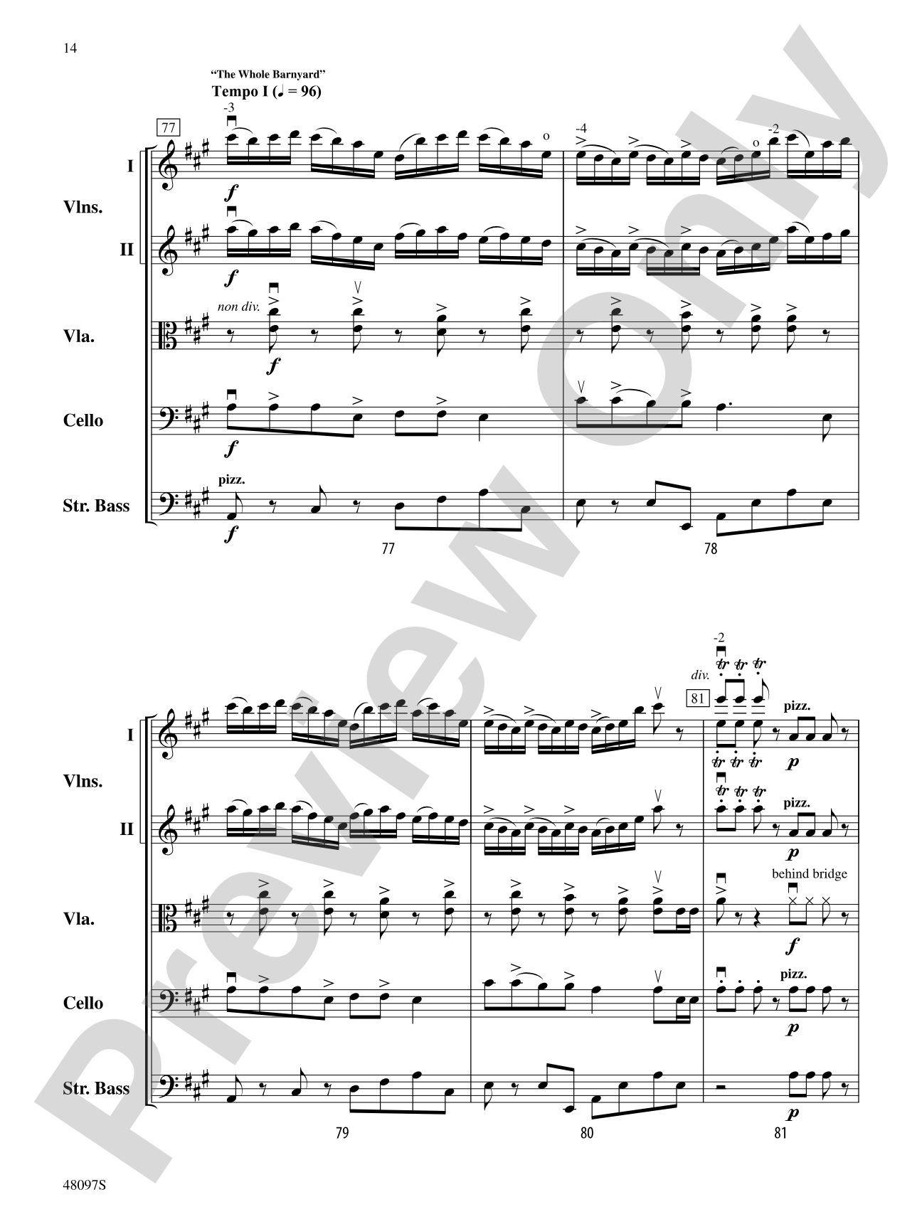 Barnyard Variations: String Orchestra Conductor Score & Parts