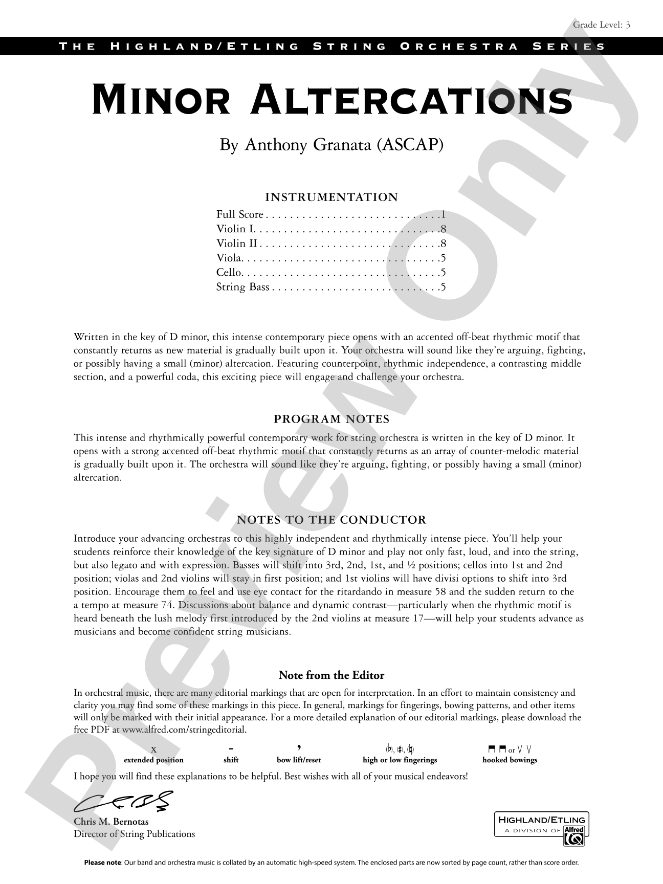 Minor Altercations: String Orchestra Conductor Score & Parts
