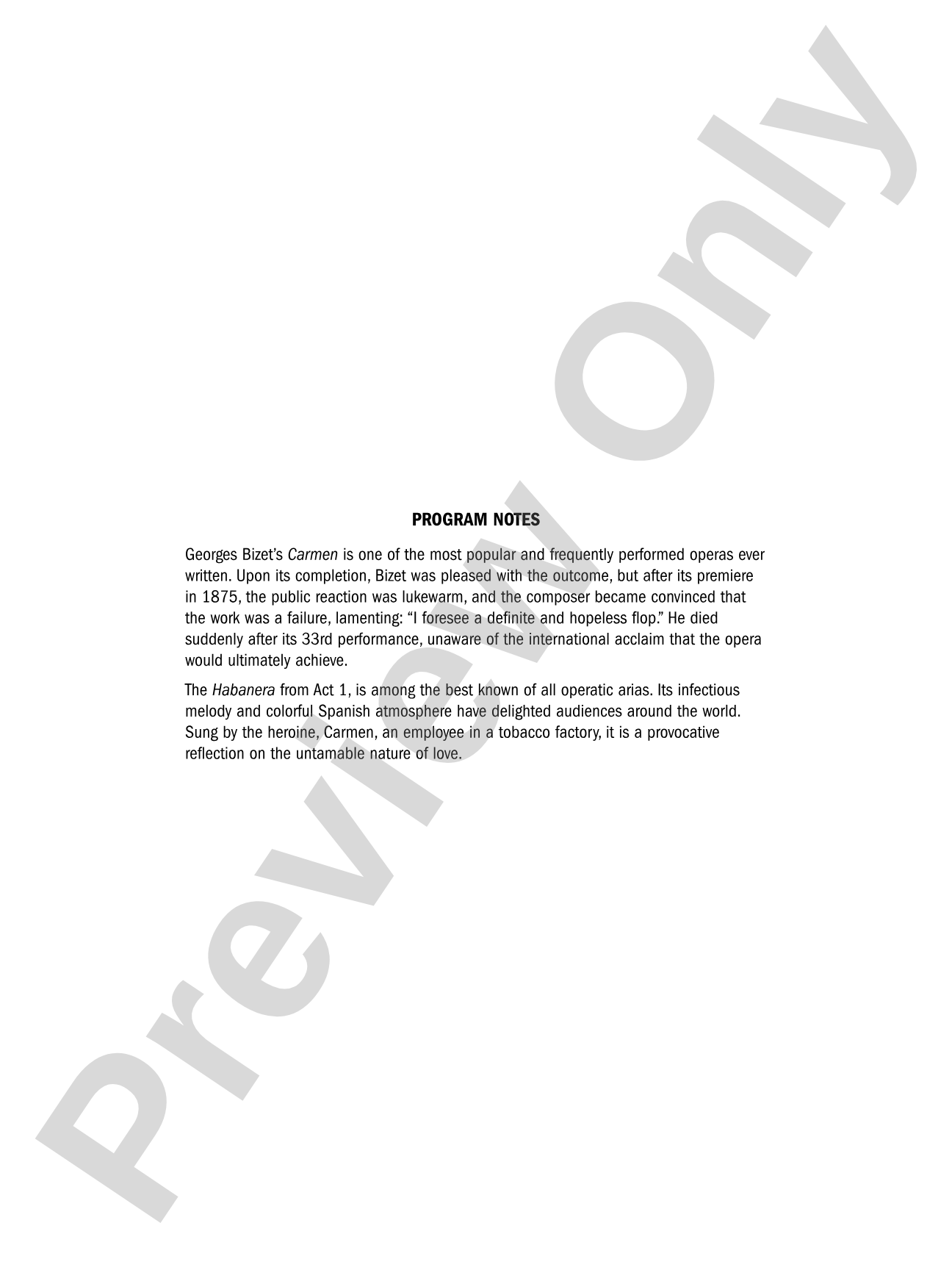 Habanera: Full Orchestra Conductor Score & Parts