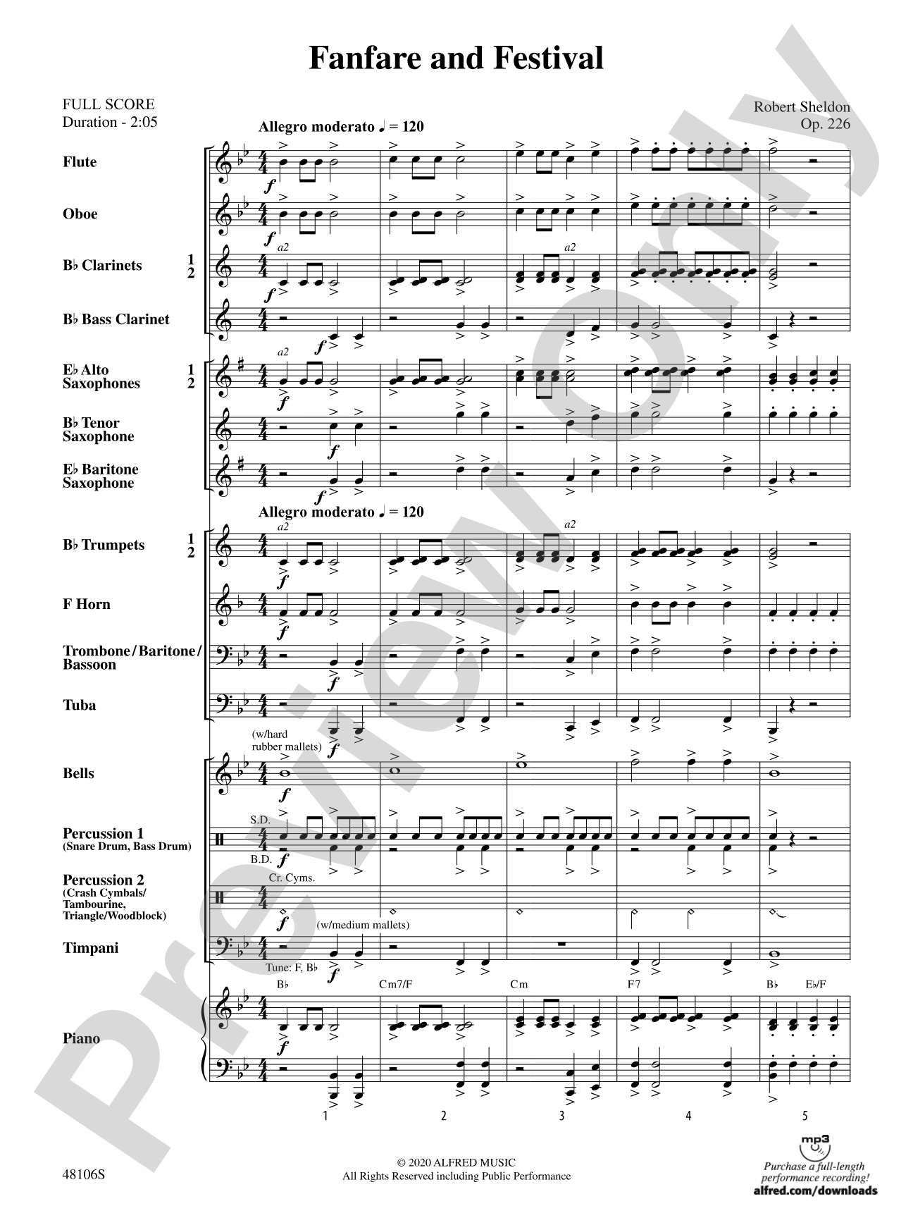 Fanfare and Festival: Concert Band Conductor Score & Parts