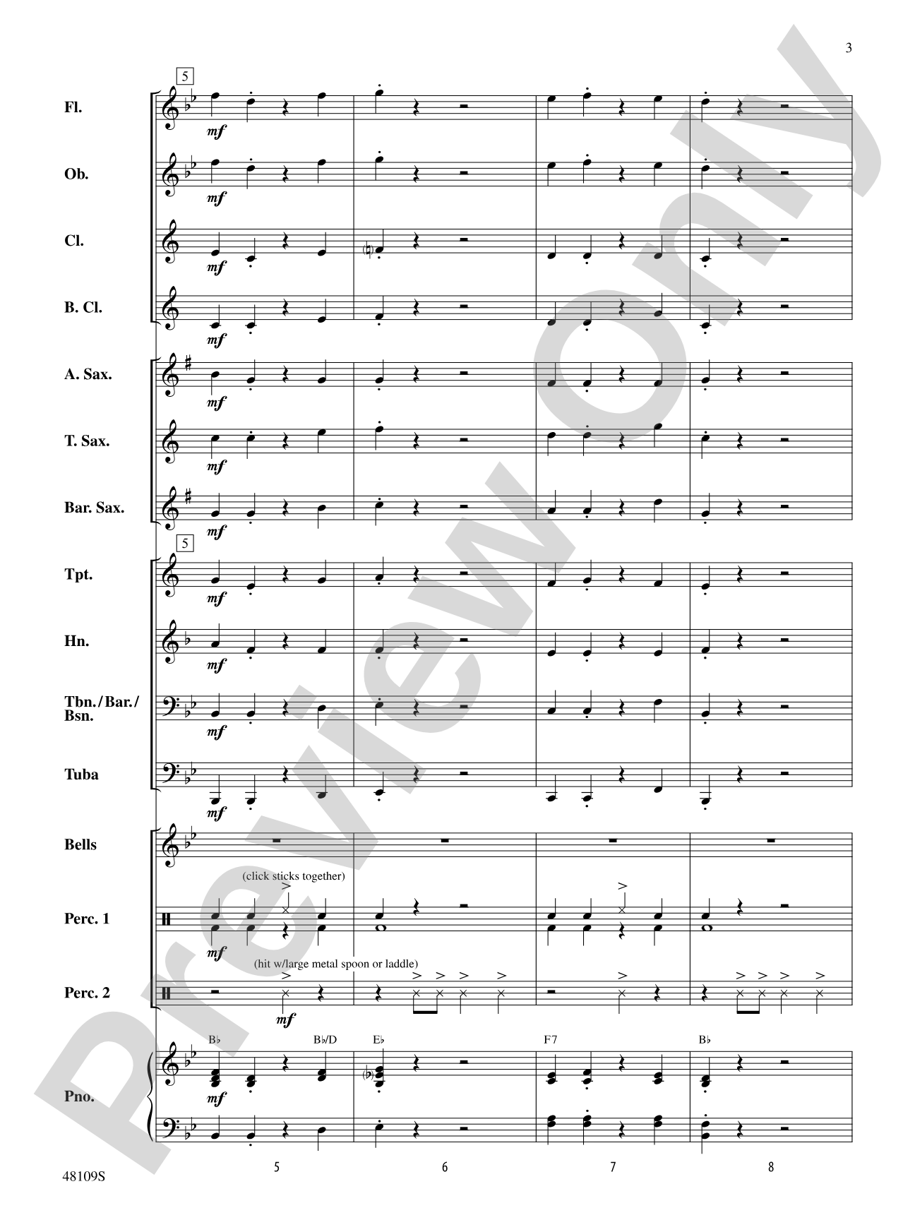 Kitchen Musicians: Concert Band Conductor Score & Parts