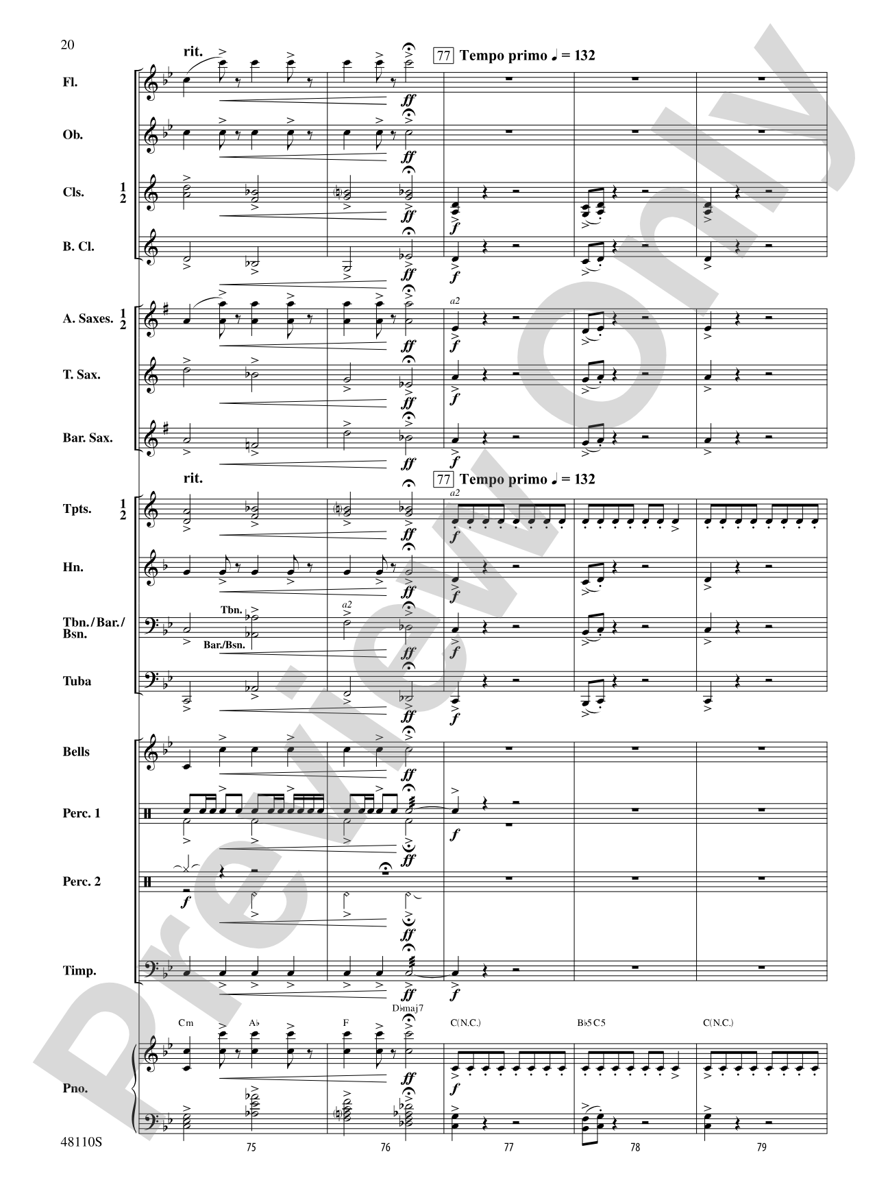 Escape from Thunder Mountain: Concert Band Conductor Score & Parts