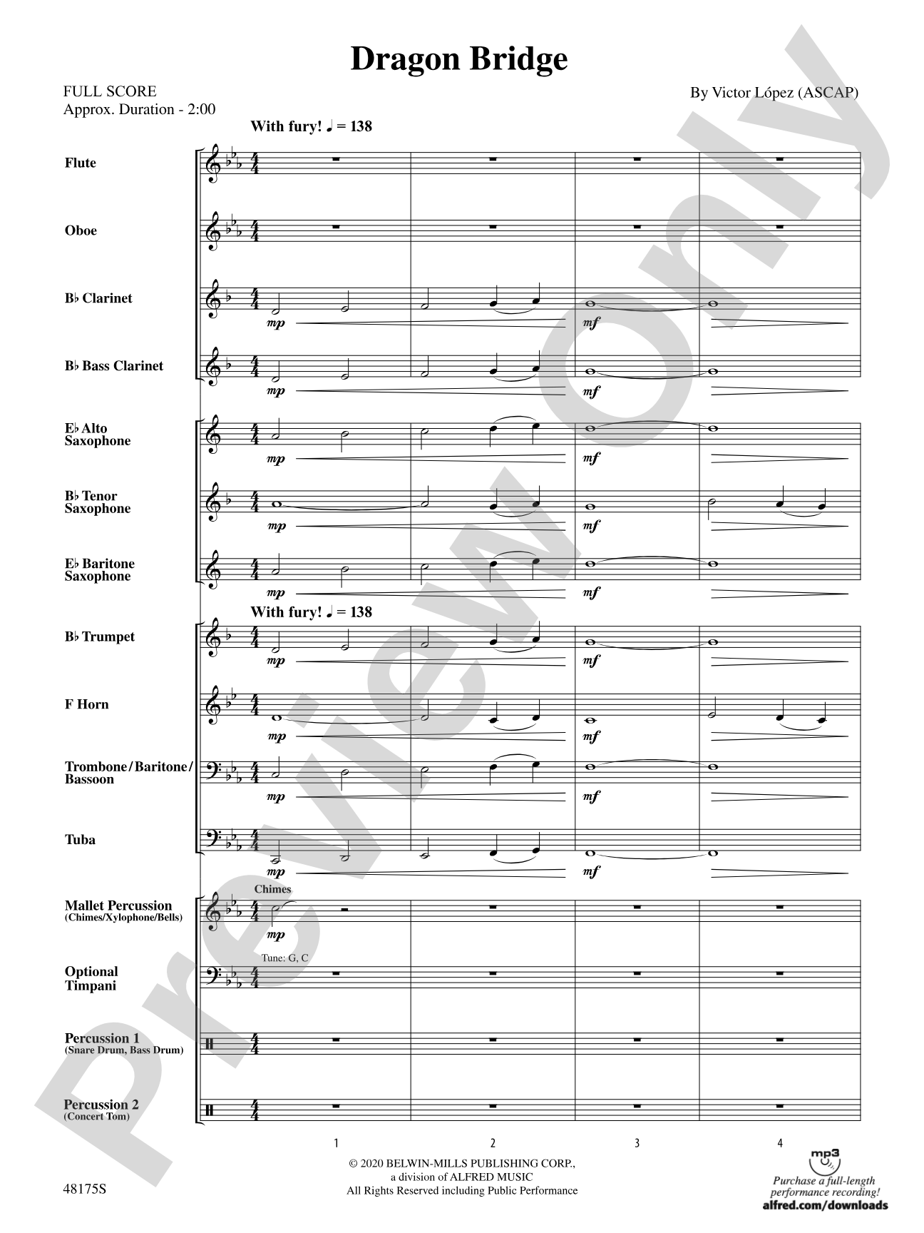 Dragon Bridge: Concert Band Conductor Score & Parts