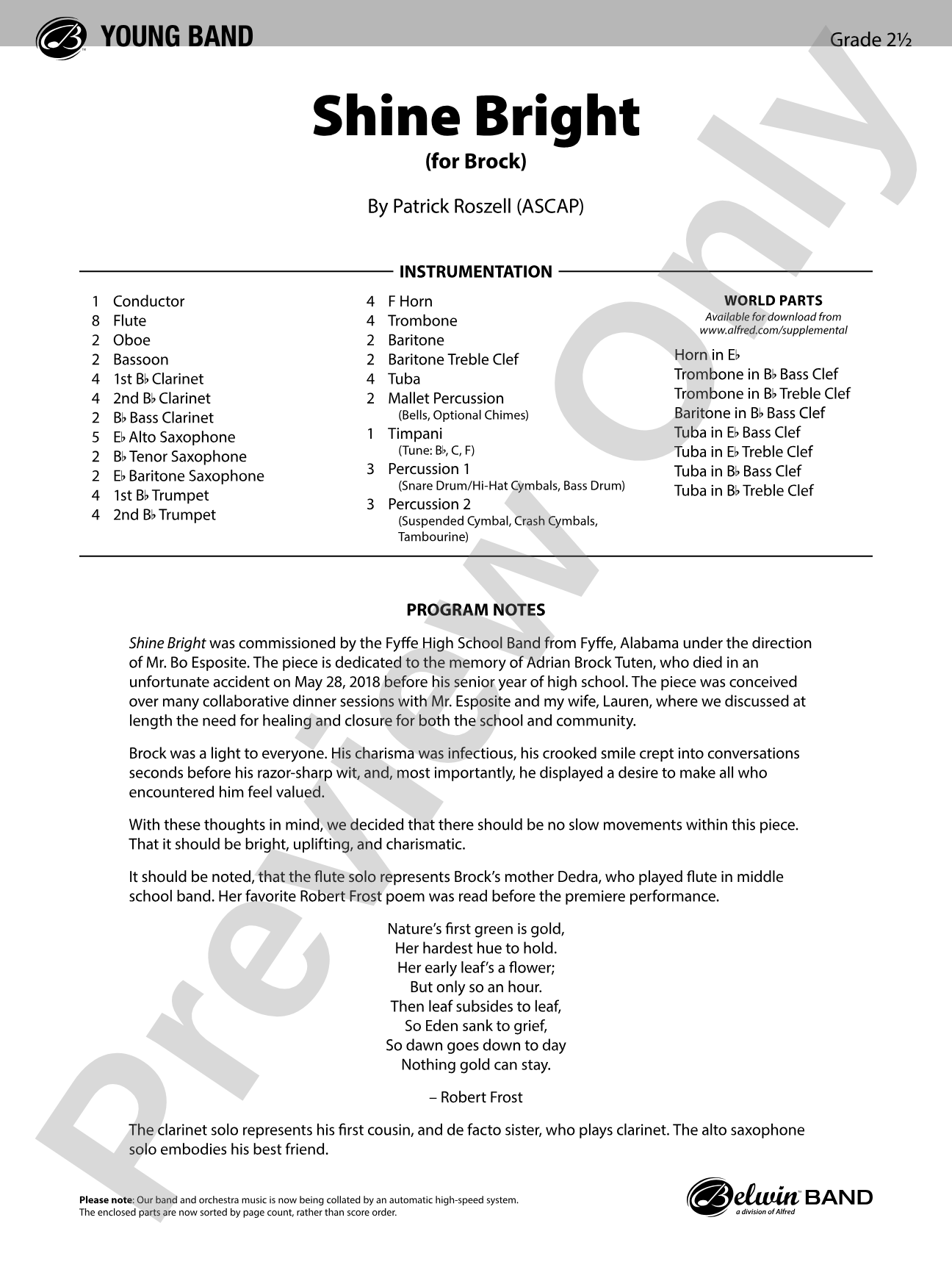 Shine Bright: Concert Band Conductor Score & Parts