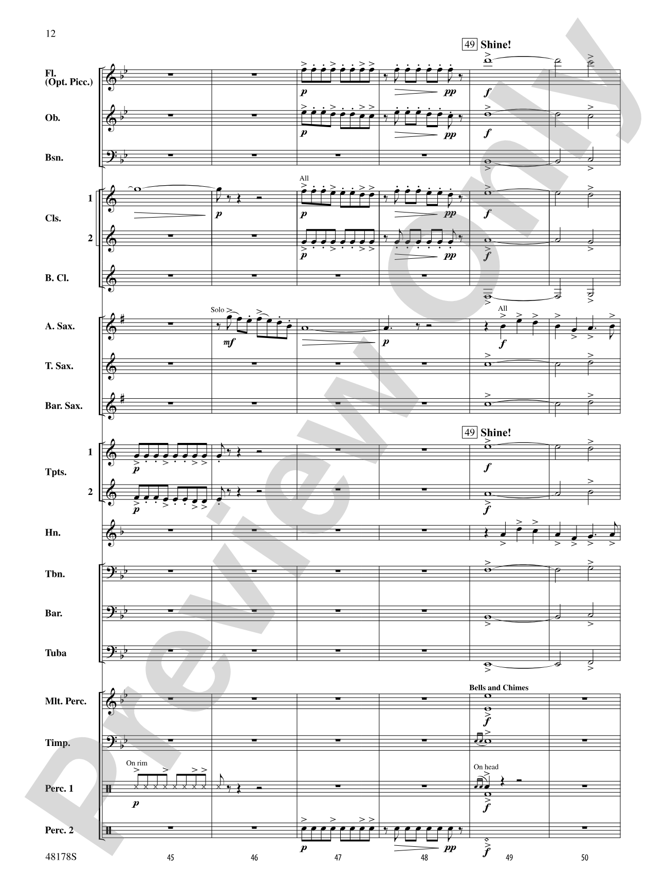 Shine Bright: Concert Band Conductor Score & Parts