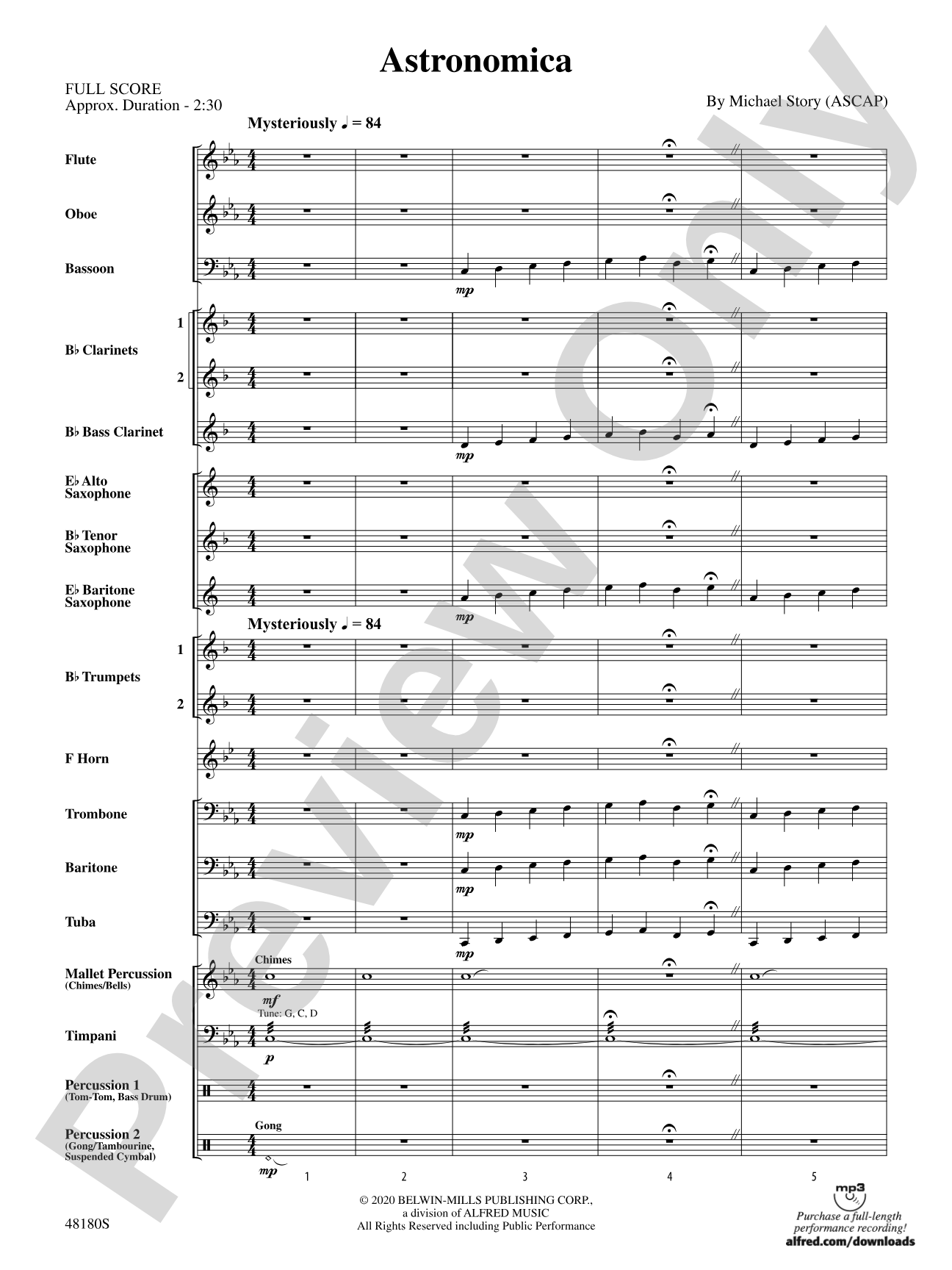Astronomica: Concert Band Conductor Score & Parts