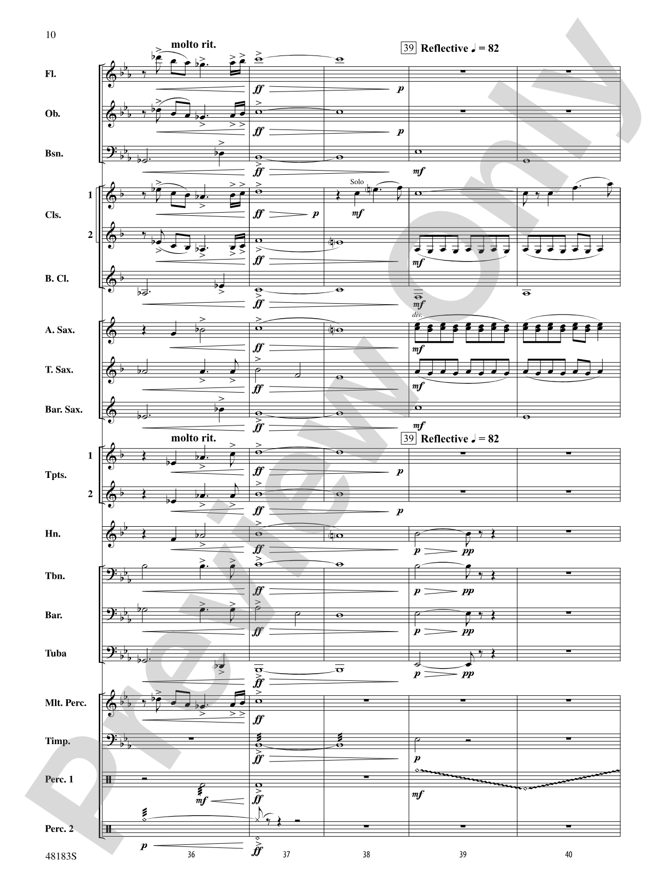 At the Break of Dawn: Concert Band Conductor Score & Parts