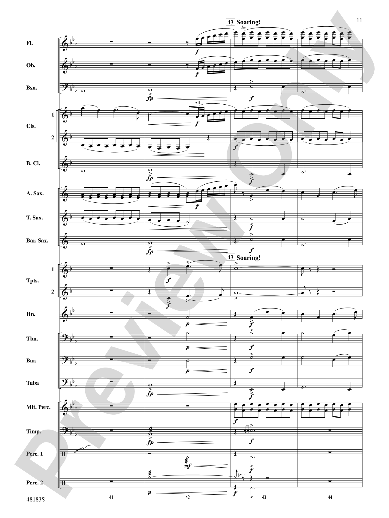 At the Break of Dawn: Concert Band Conductor Score & Parts