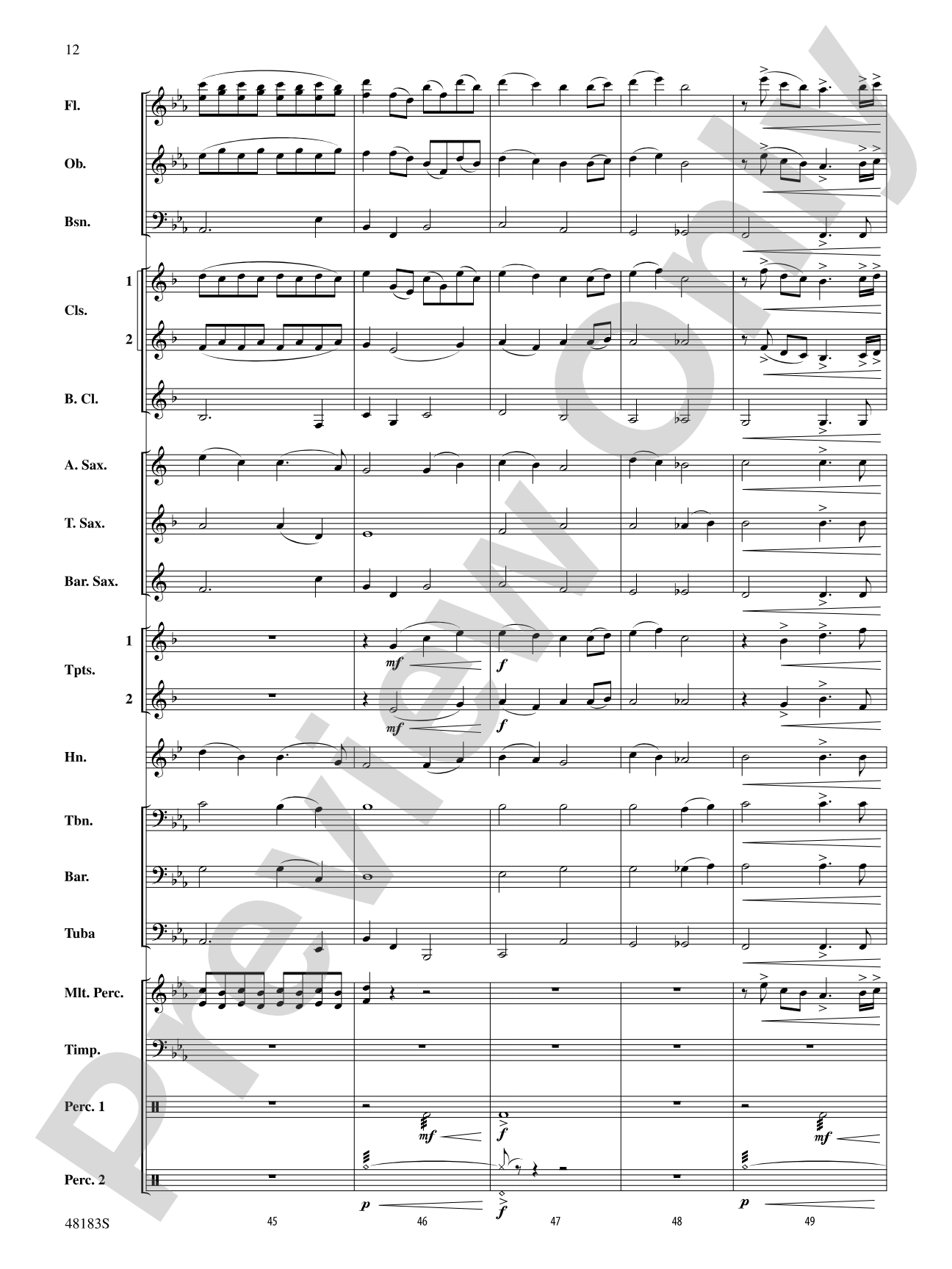 At the Break of Dawn: Concert Band Conductor Score & Parts