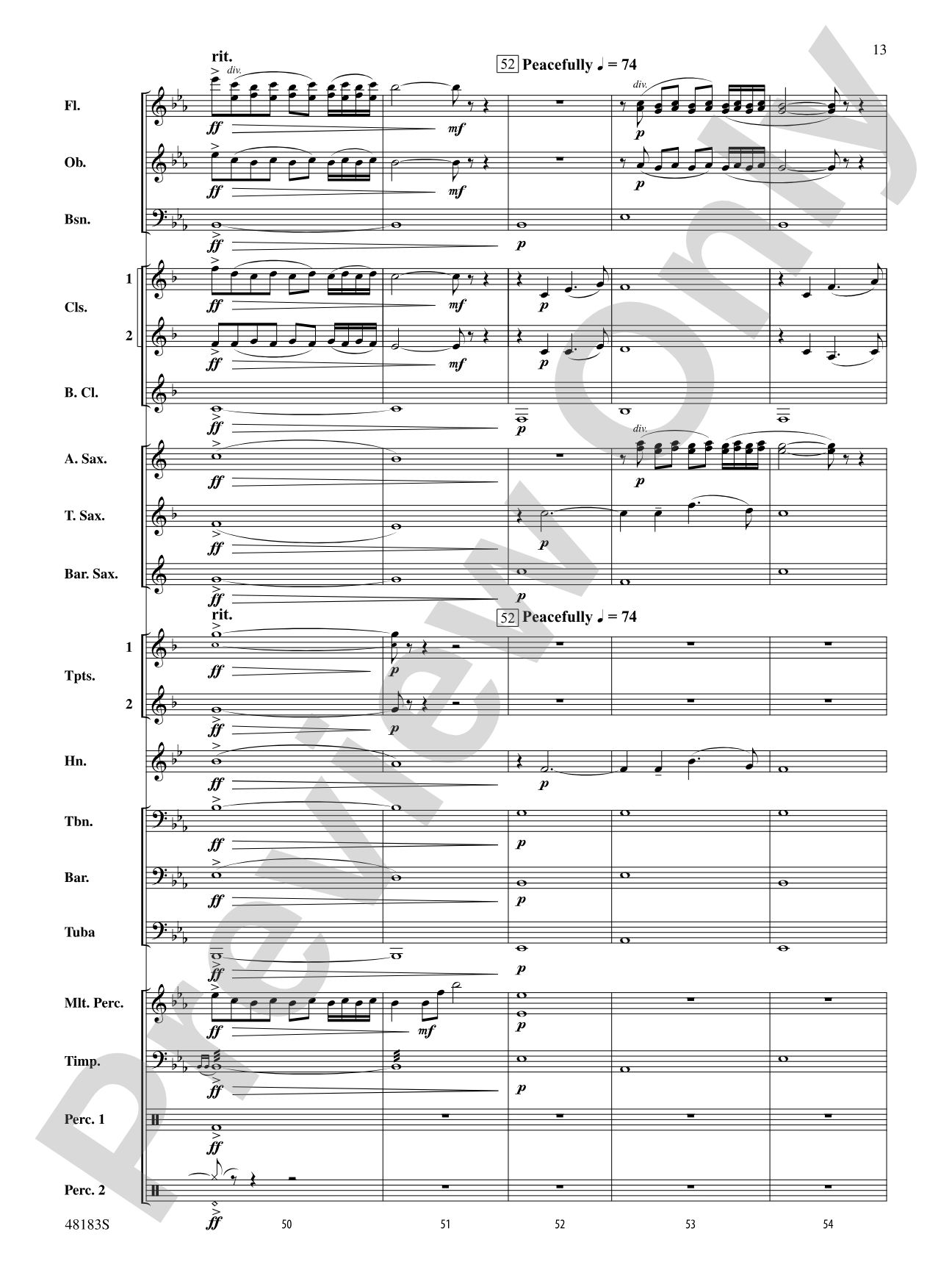 At the Break of Dawn: Concert Band Conductor Score & Parts