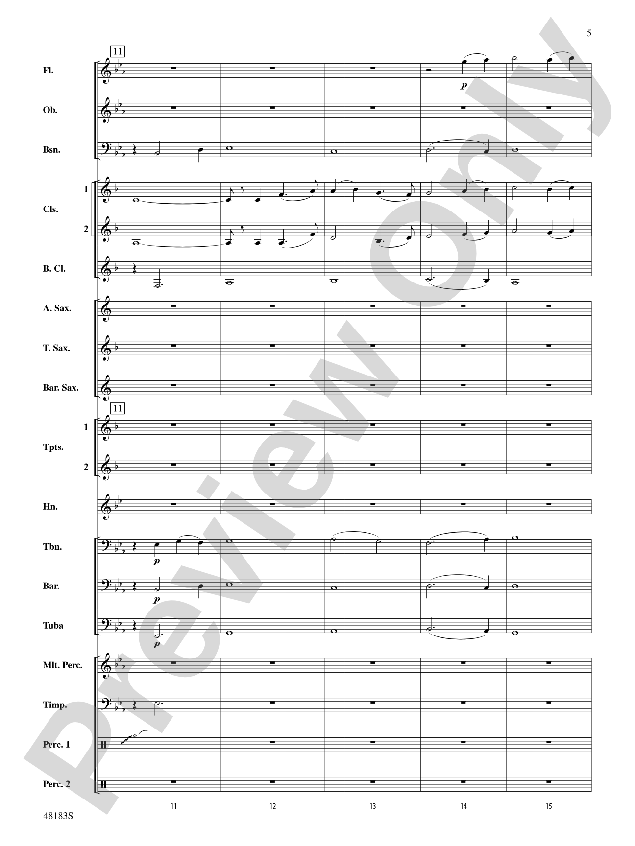 At the Break of Dawn: Concert Band Conductor Score & Parts