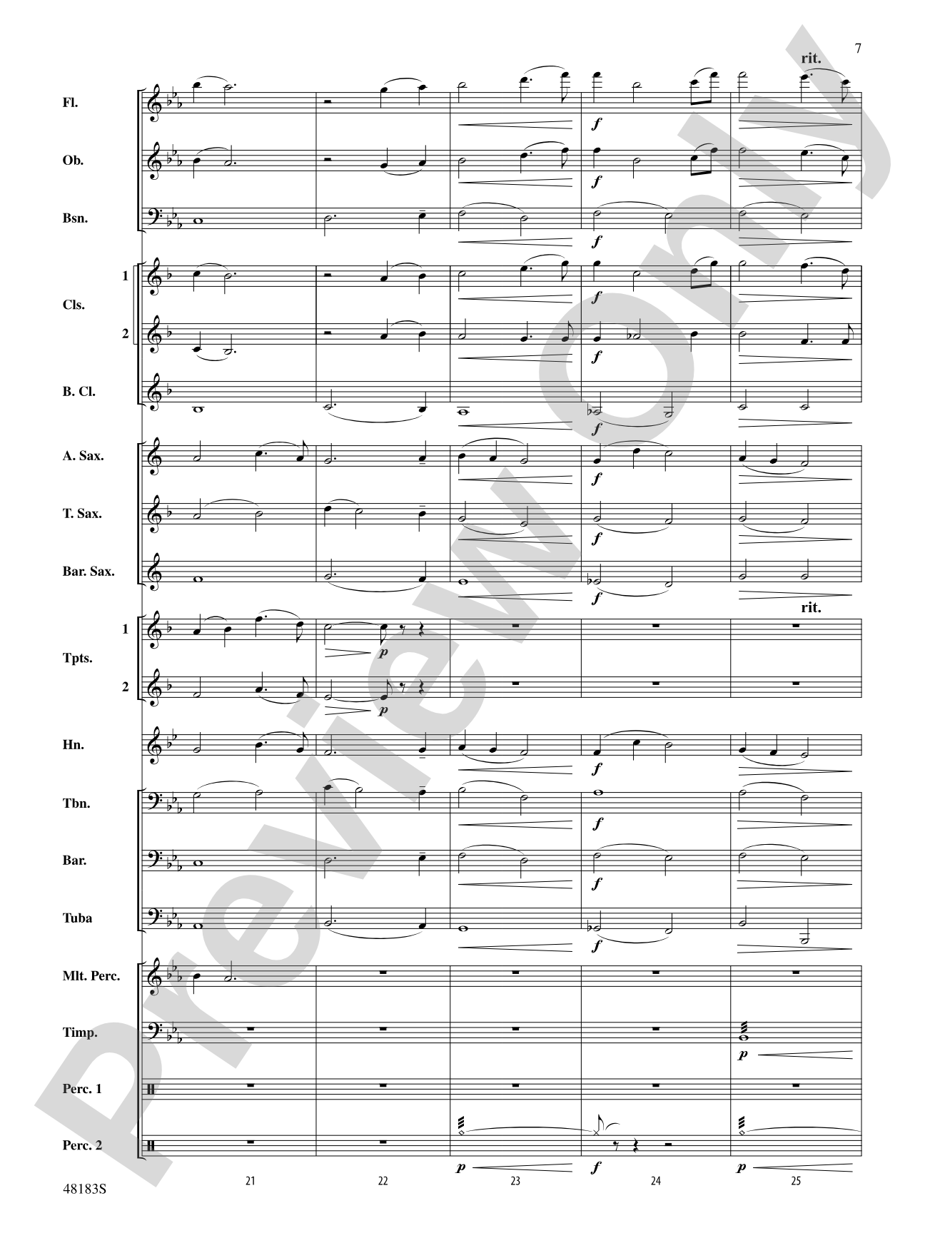 At the Break of Dawn: Concert Band Conductor Score & Parts