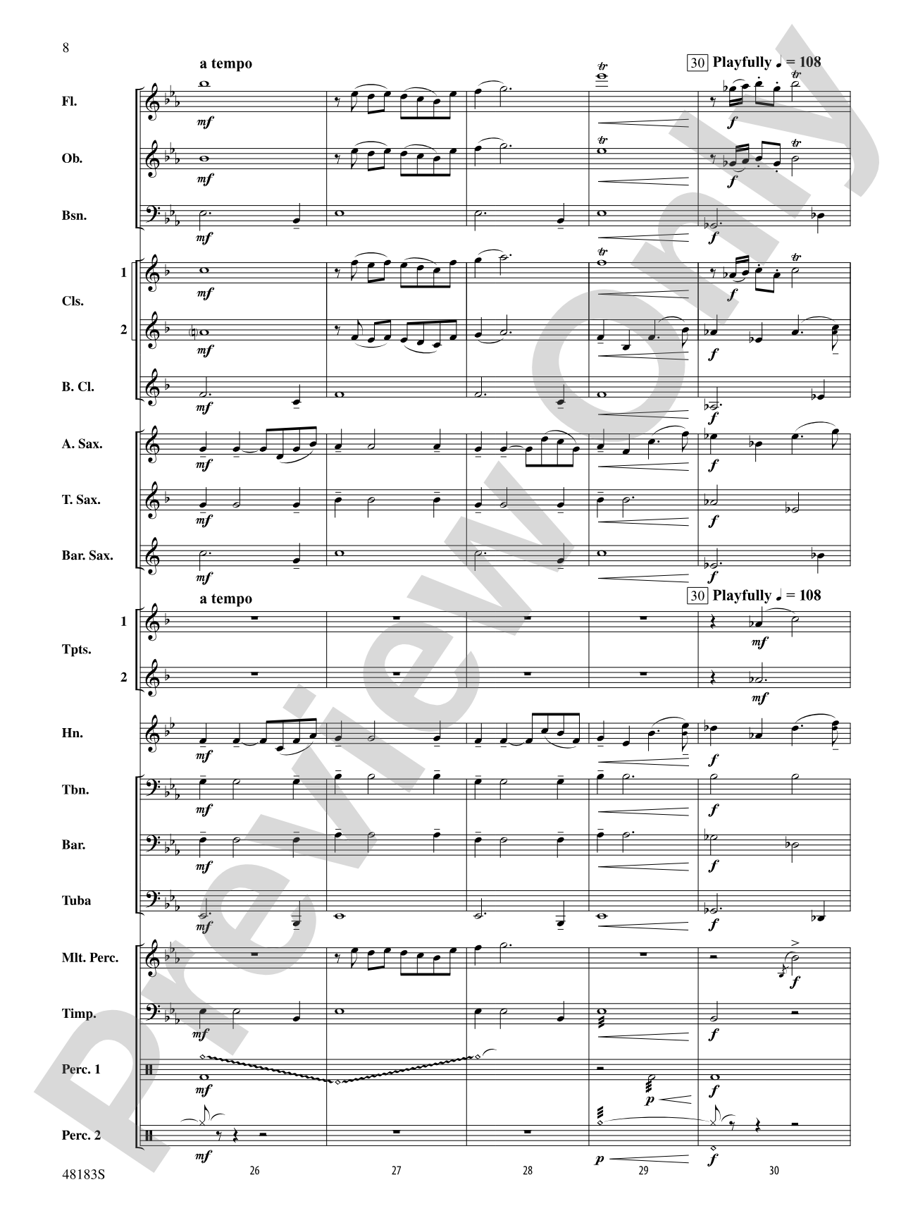 At the Break of Dawn: Concert Band Conductor Score & Parts