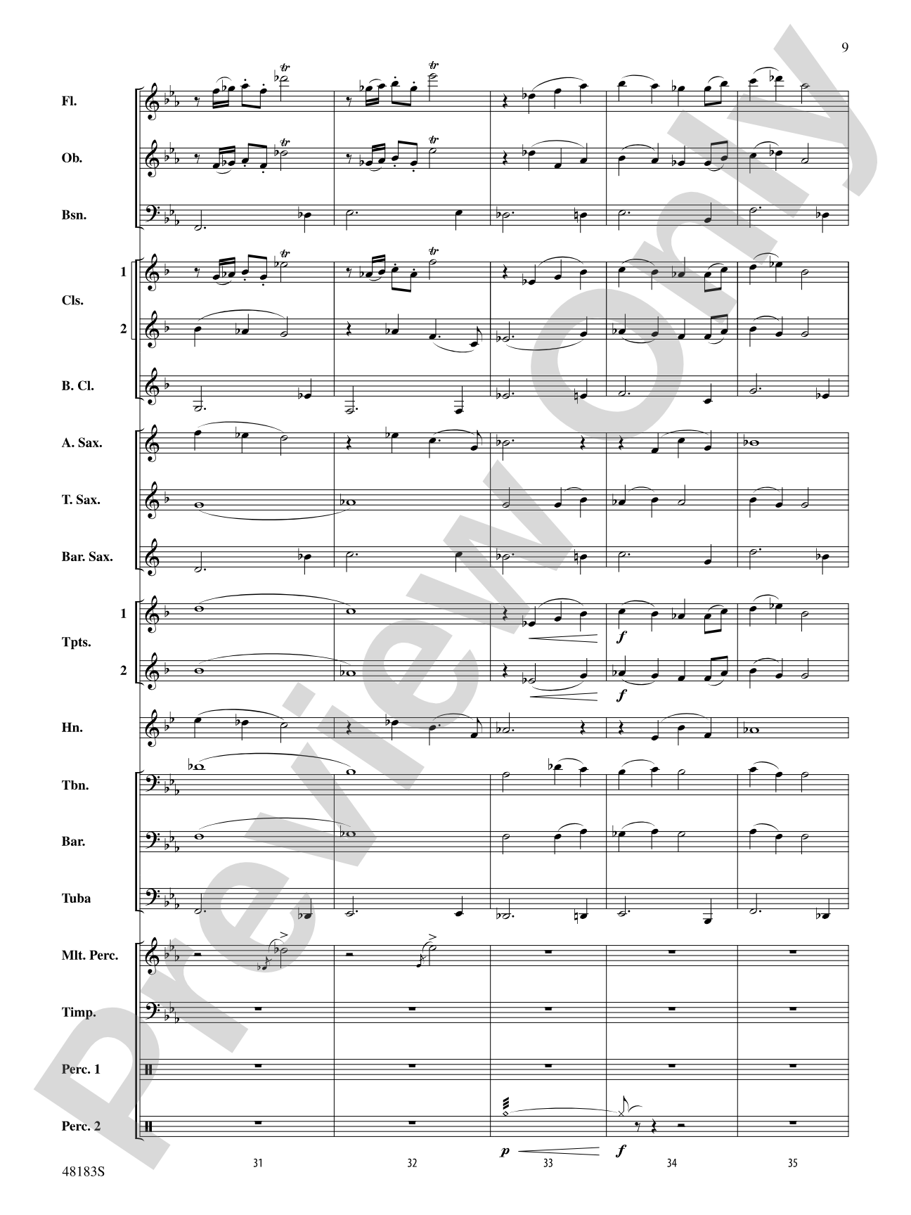 At the Break of Dawn: Concert Band Conductor Score & Parts