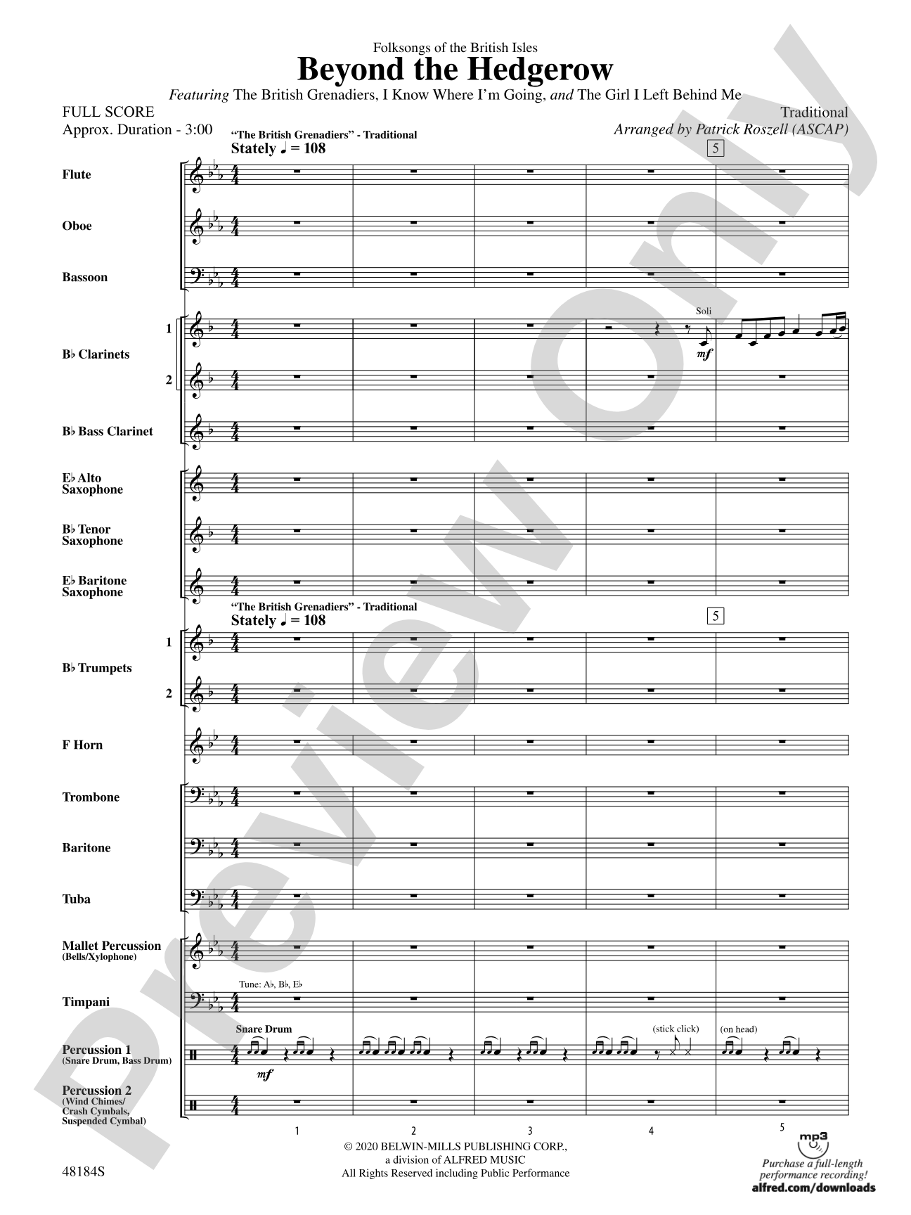 Beyond the Hedgerow: Concert Band Conductor Score & Parts