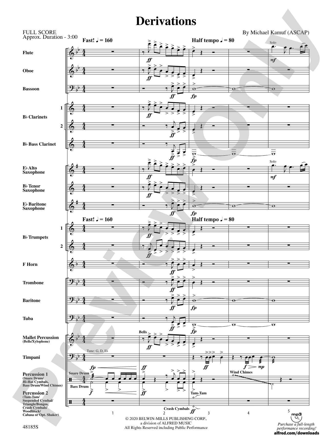 Derivations: Concert Band Conductor Score & Parts