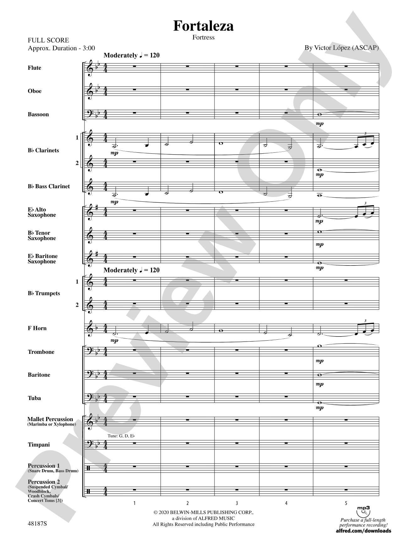 Fortaleza: Concert Band Conductor Score & Parts