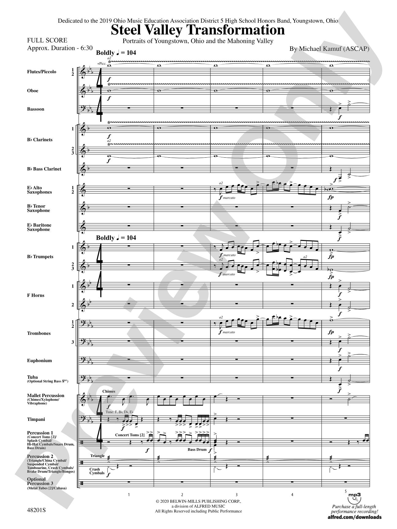 Steel Valley Transformation: Concert Band Conductor Score & Parts