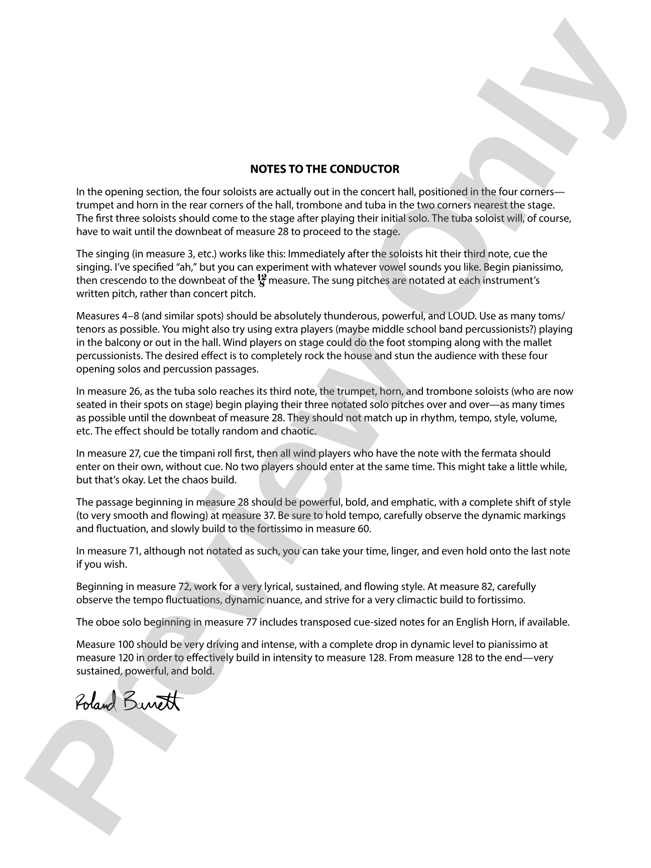 The Summoning: Concert Band Conductor Score & Parts