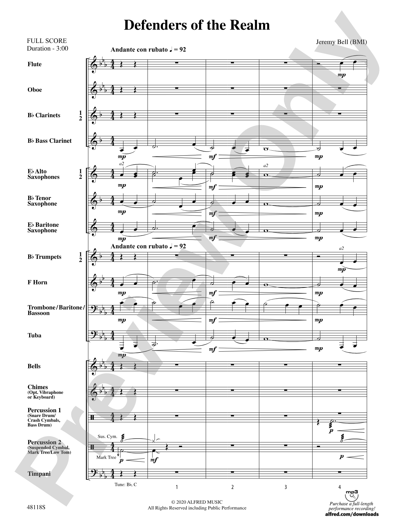 Defenders of the Realm: Concert Band Conductor Score & Parts