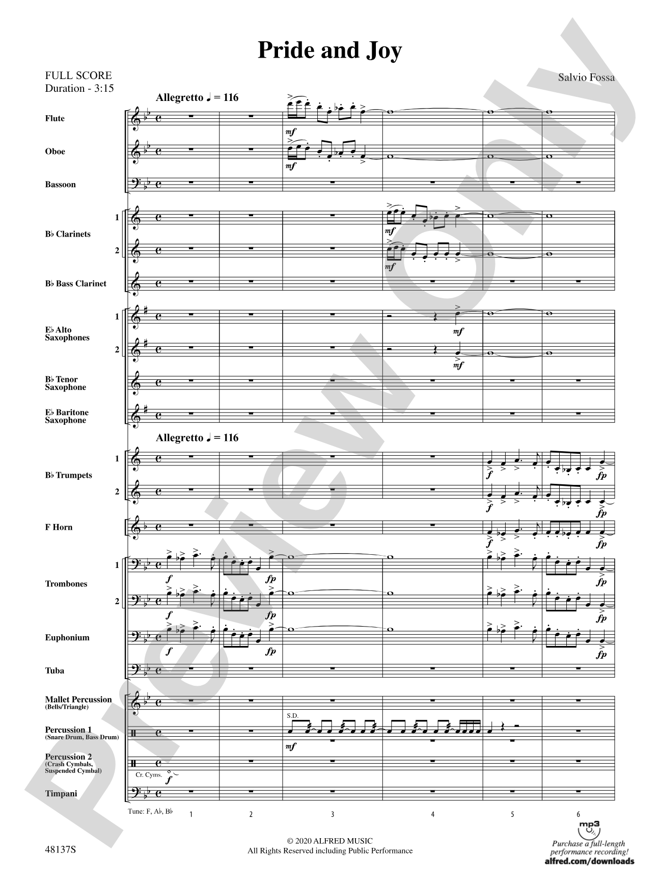 Pride and Joy: Concert Band Conductor Score & Parts