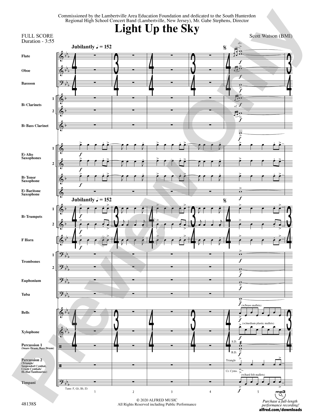 Light Up the Sky: Concert Band Conductor Score & Parts