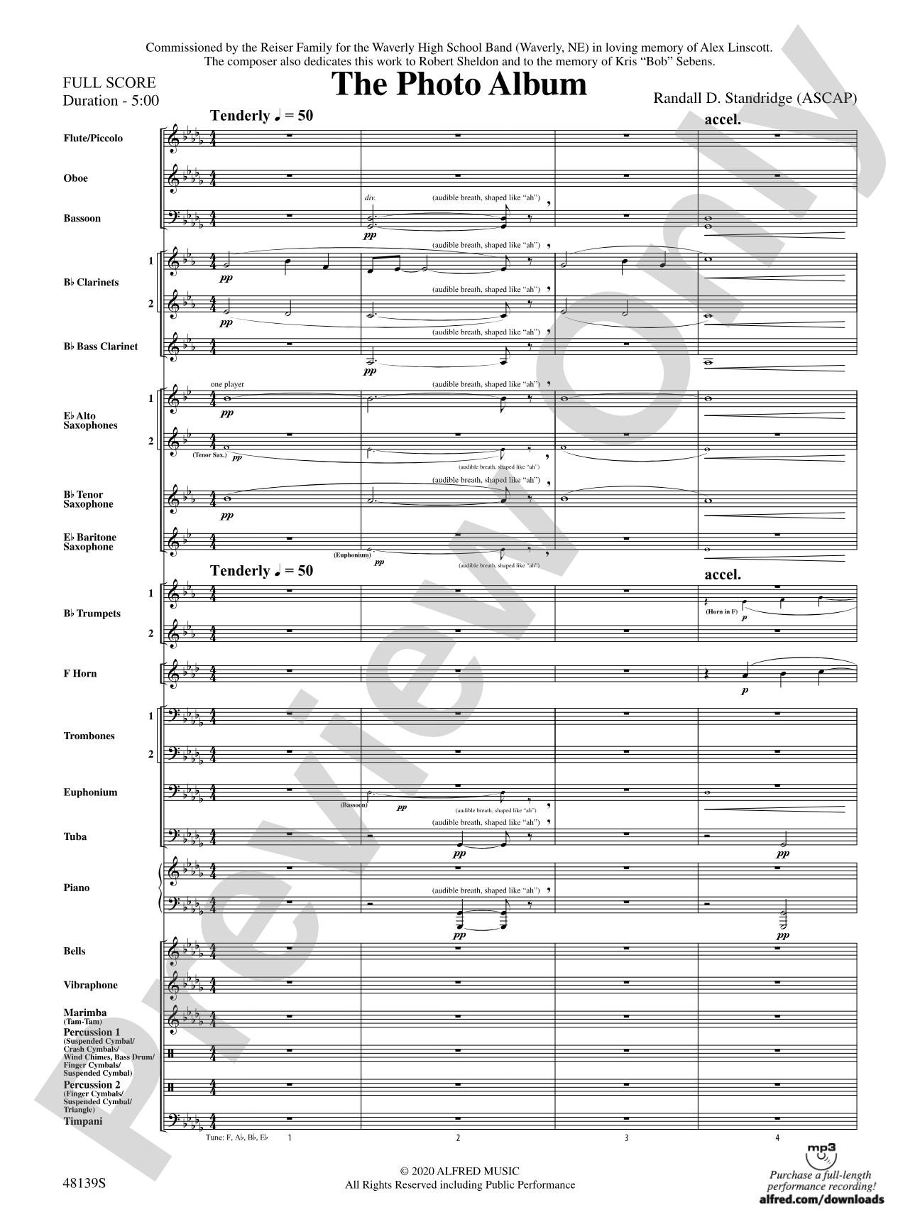 The Photo Album: Concert Band Conductor Score & Parts
