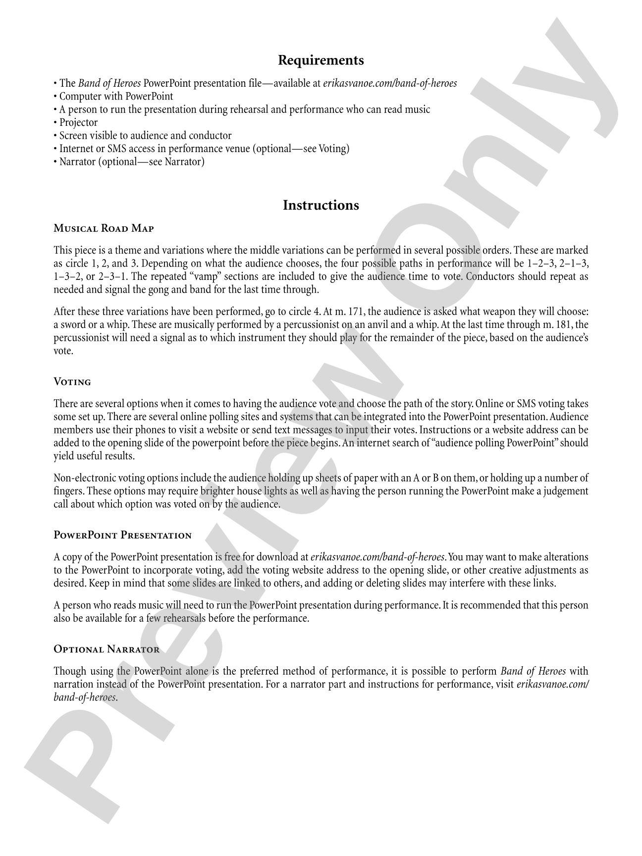 Band of Heroes: Concert Band Conductor Score & Parts