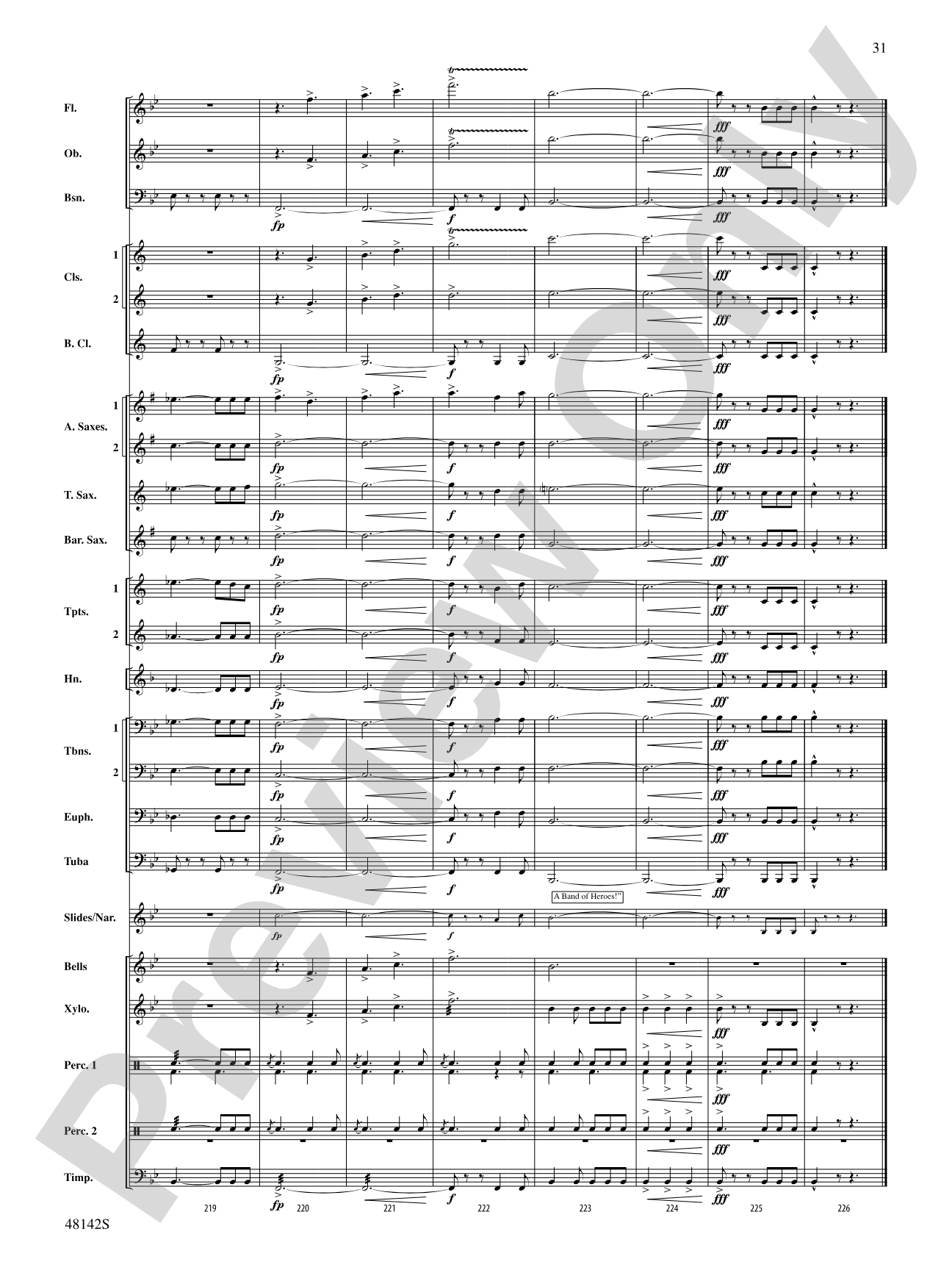 Band of Heroes: Concert Band Conductor Score & Parts