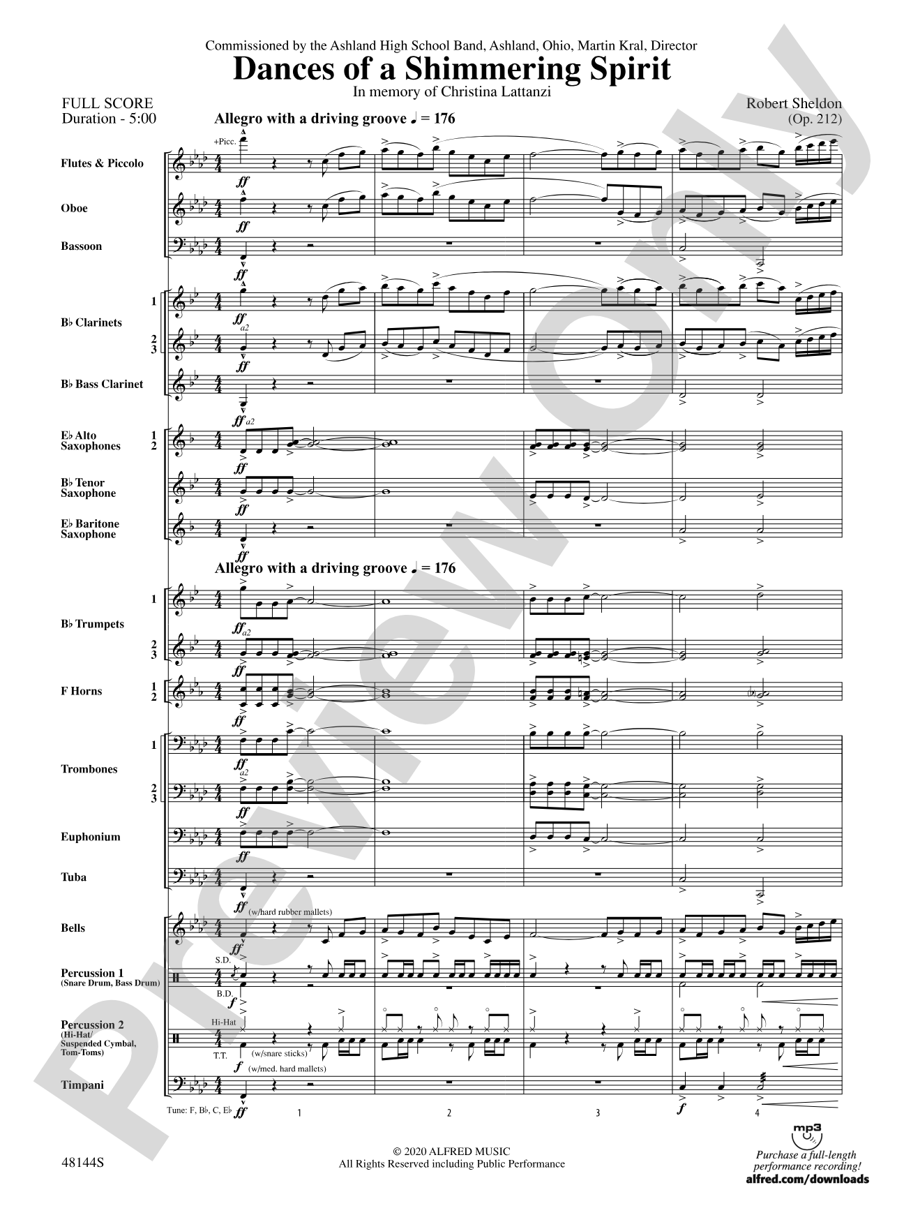 Dances of a Shimmering Spirit: Concert Band Conductor Score & Parts
