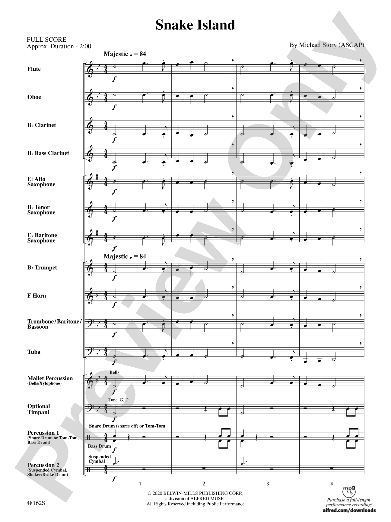 Snake Island: Concert Band Conductor Score & Parts