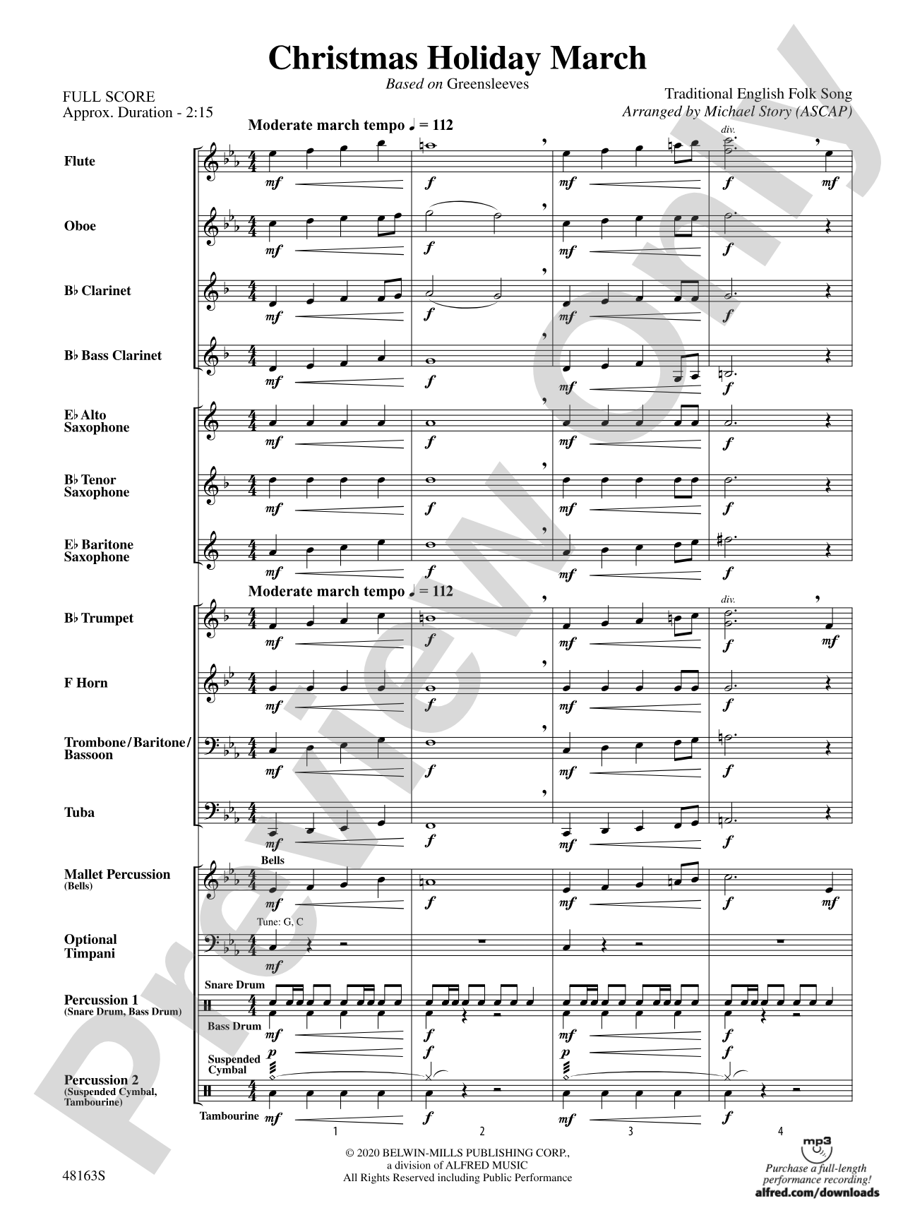 Christmas Holiday March: Score