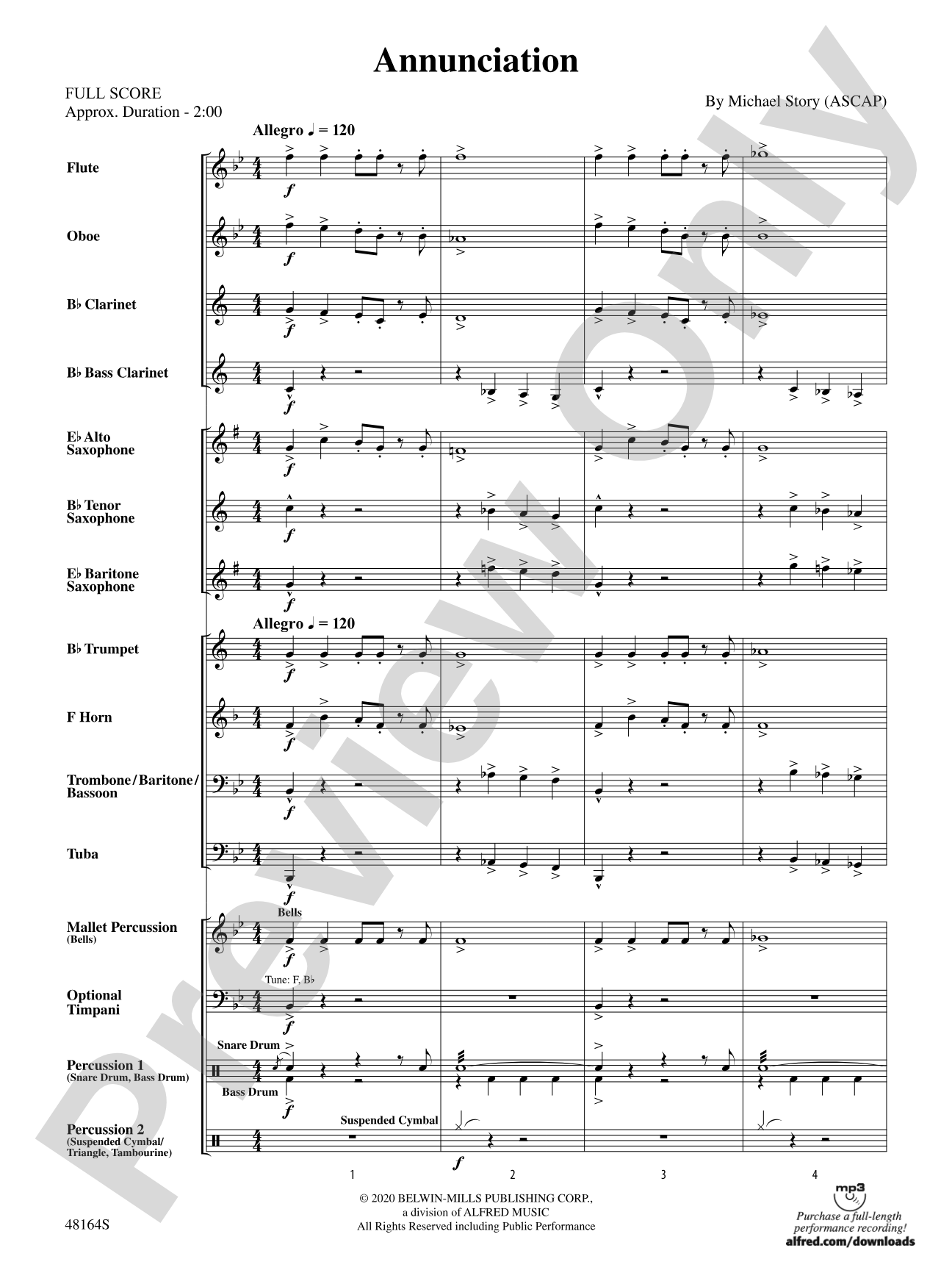 Annunciation: Concert Band Conductor Score & Parts