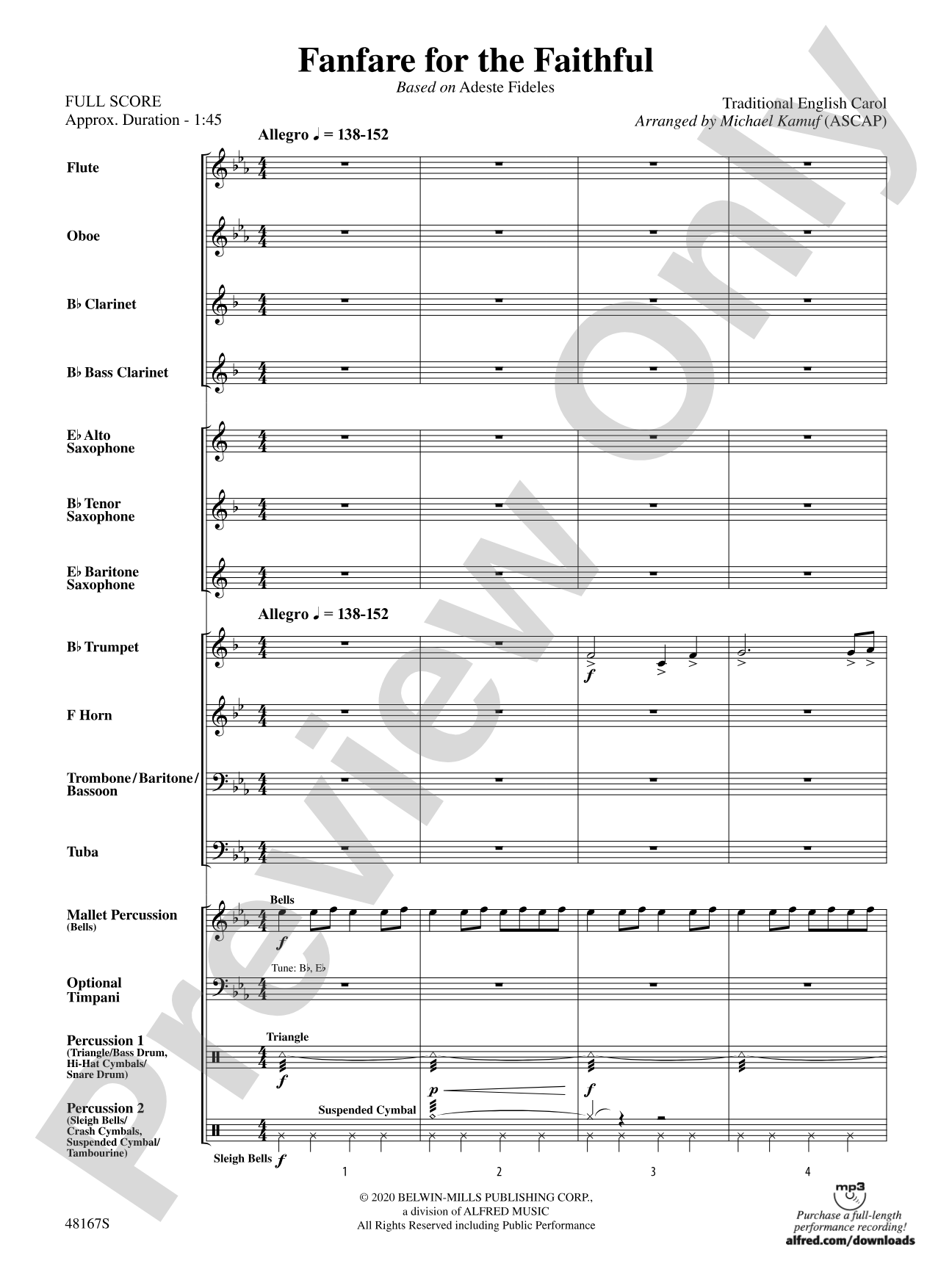 Fanfare for the Faithful: Concert Band Conductor Score & Parts