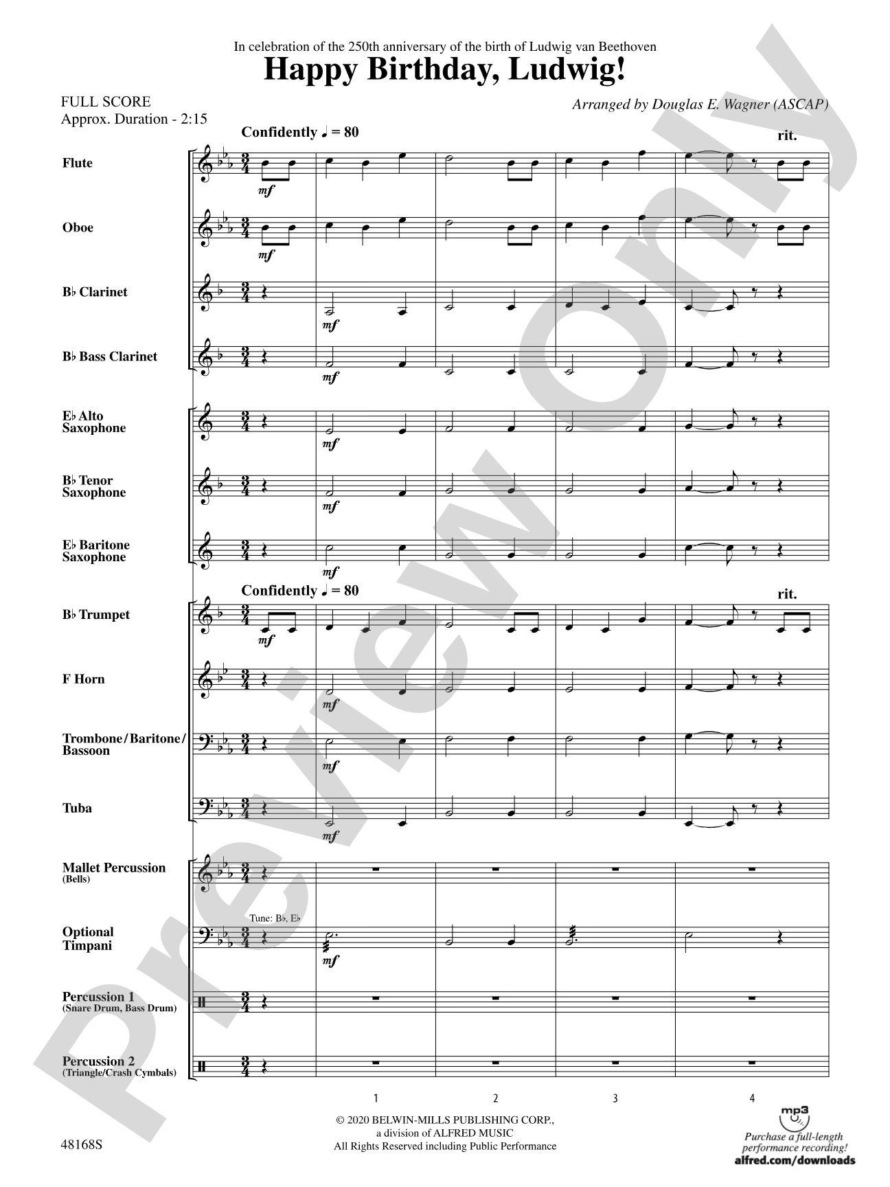 Happy Birthday, Ludwig: Concert Band Conductor Score & Parts