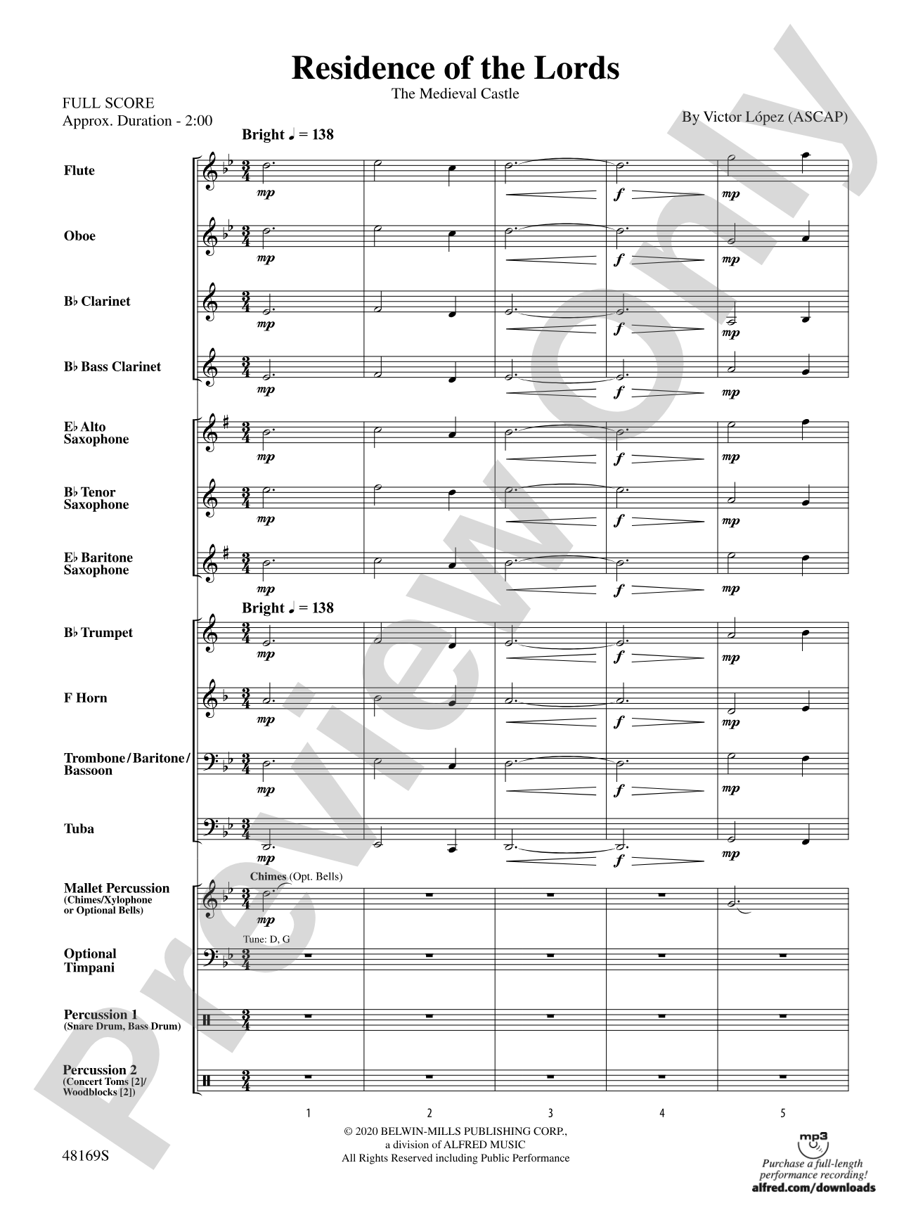 Residence of the Lords: Concert Band Conductor Score & Parts