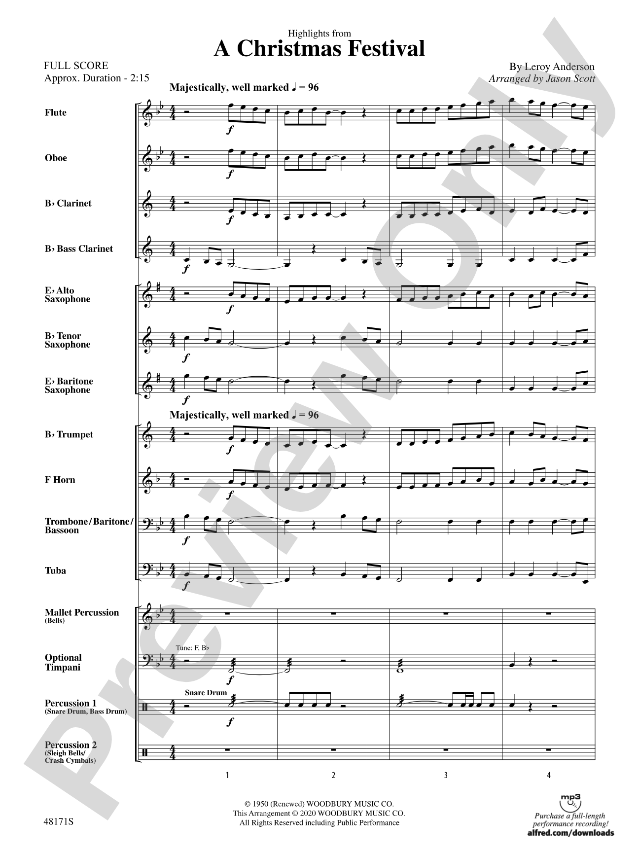 A Christmas Festival: Concert Band Conductor Score & Parts