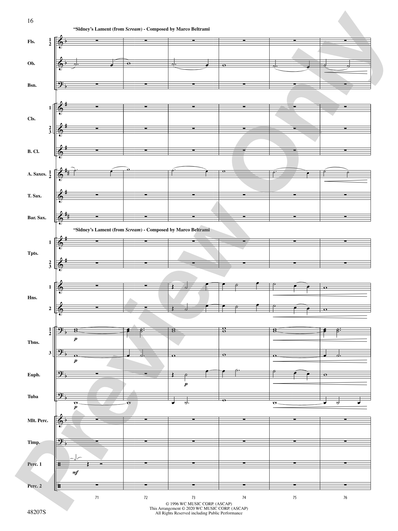 At the Movies: Haunted Nights: Concert Band Conductor Score & Parts