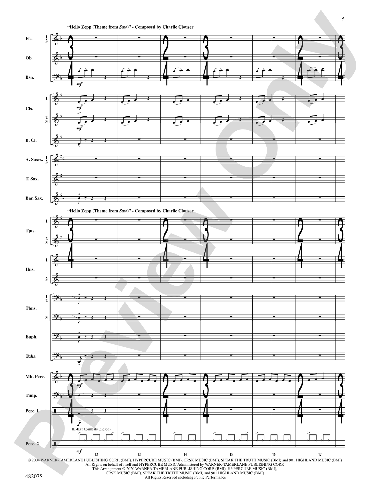 At the Movies: Haunted Nights: Concert Band Conductor Score & Parts