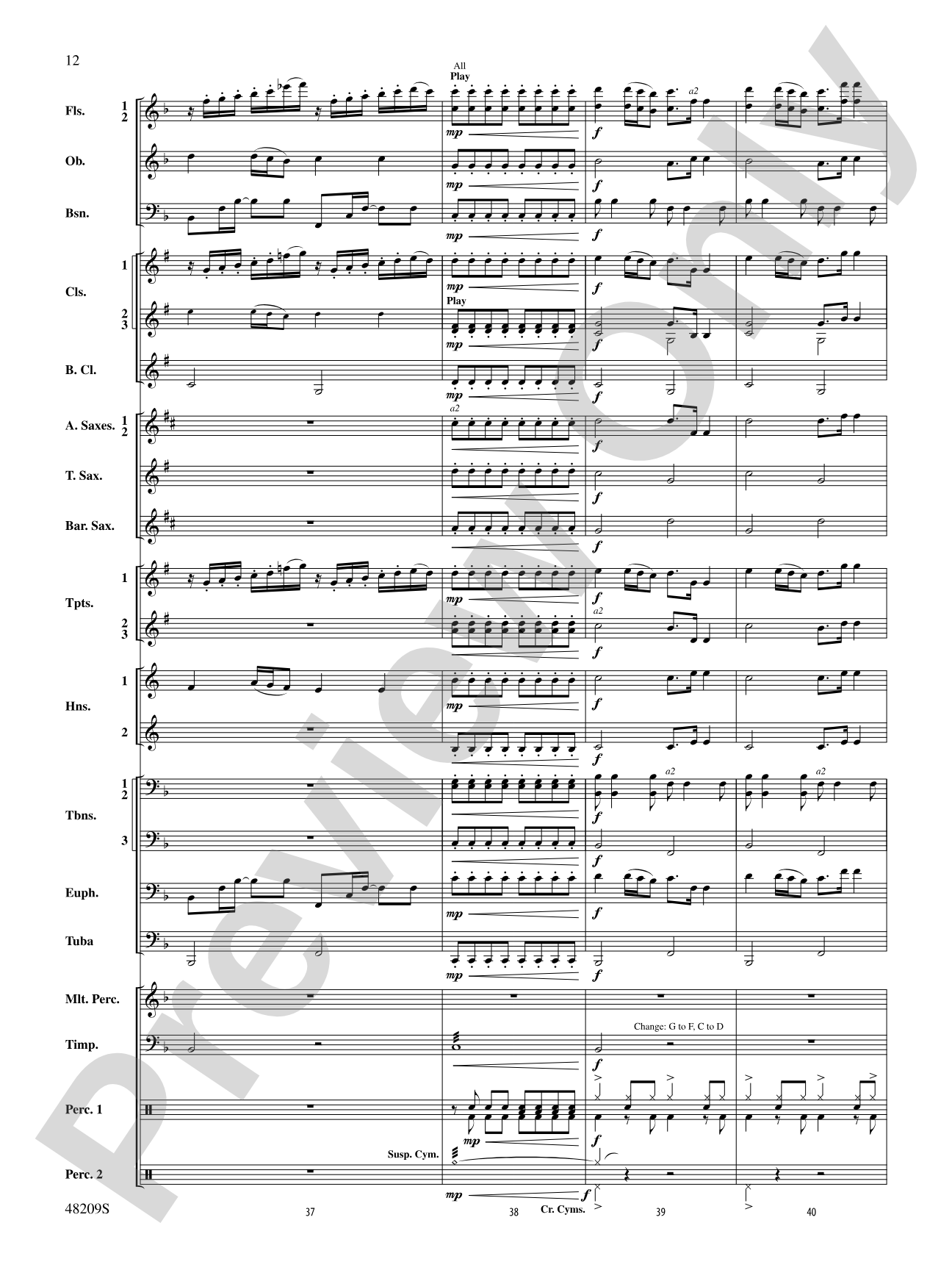 Midnight Christmas Eve: Concert Band Conductor Score & Parts