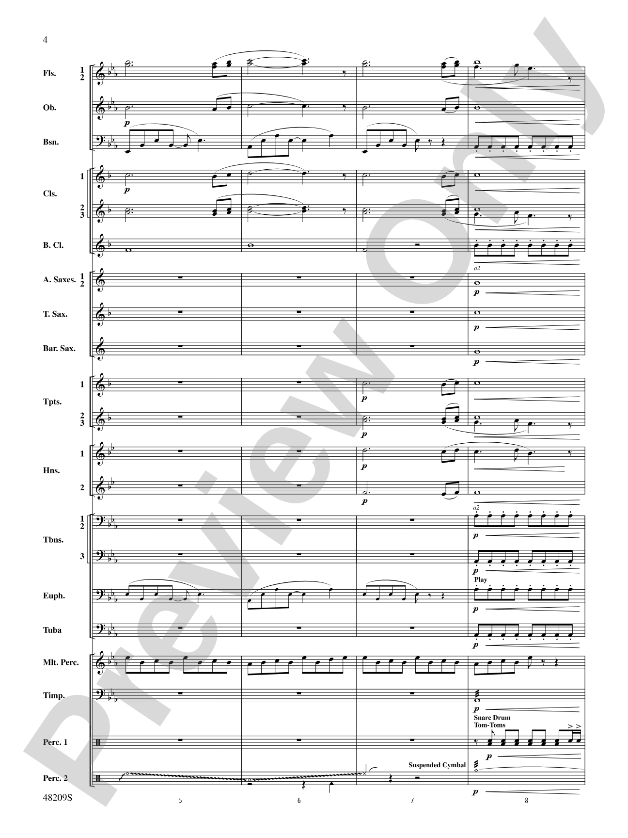 Midnight Christmas Eve: Concert Band Conductor Score & Parts