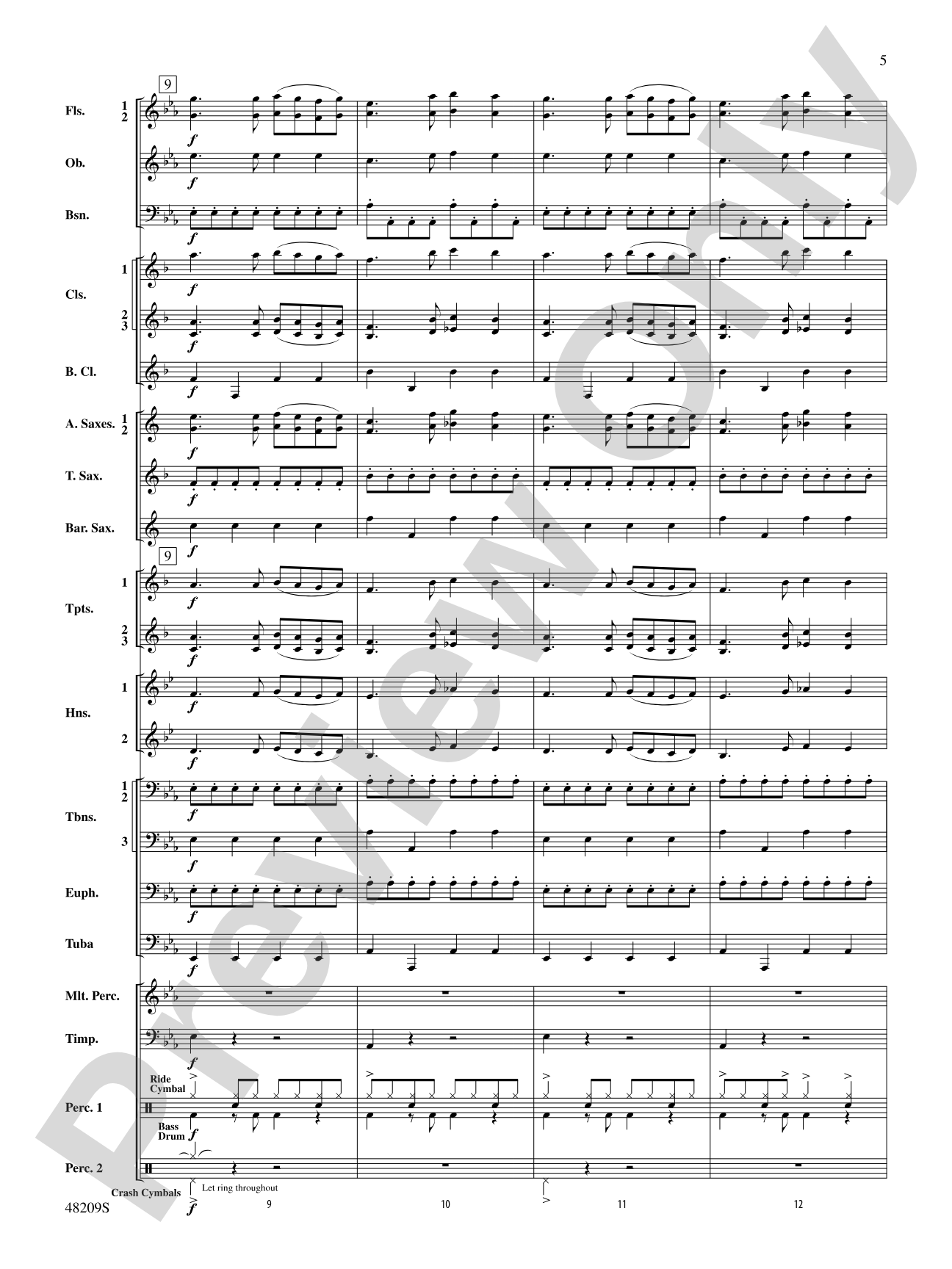 Midnight Christmas Eve: Concert Band Conductor Score & Parts