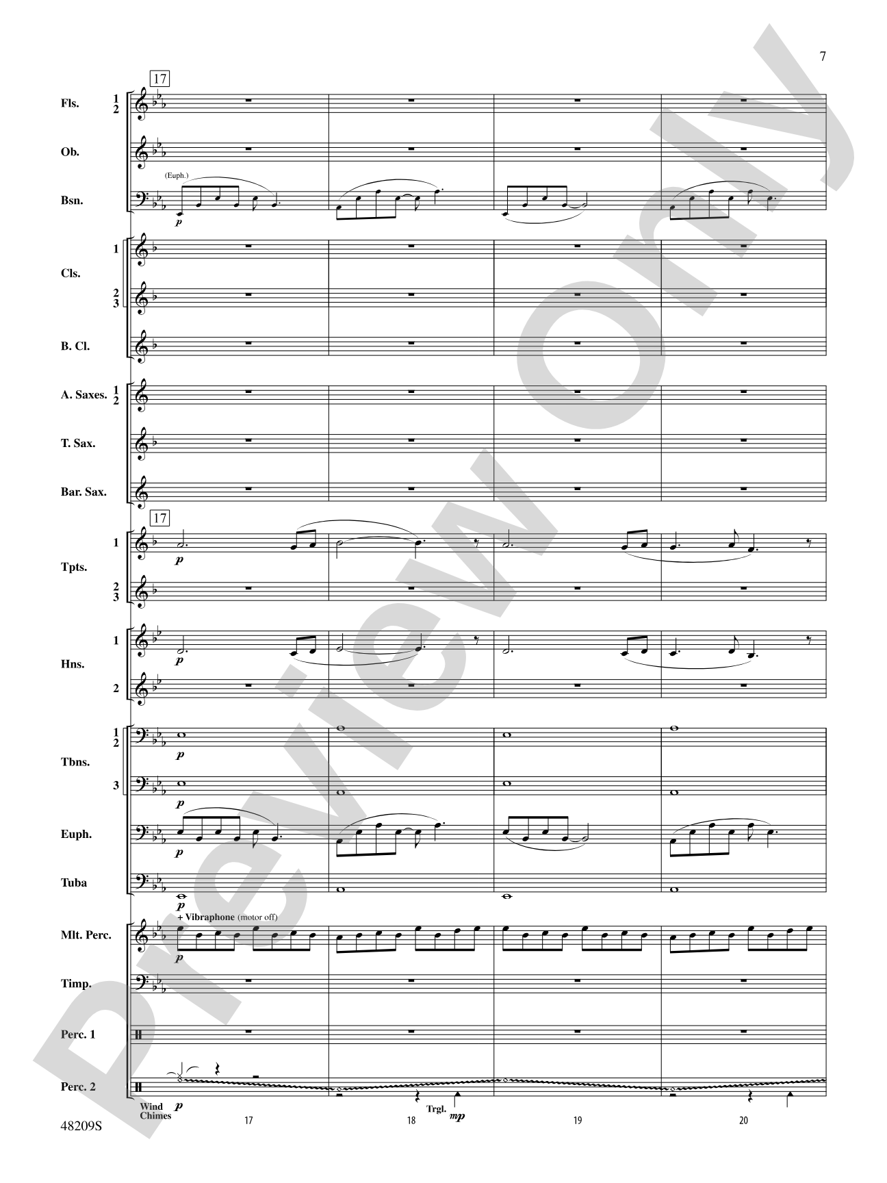 Midnight Christmas Eve: Concert Band Conductor Score & Parts