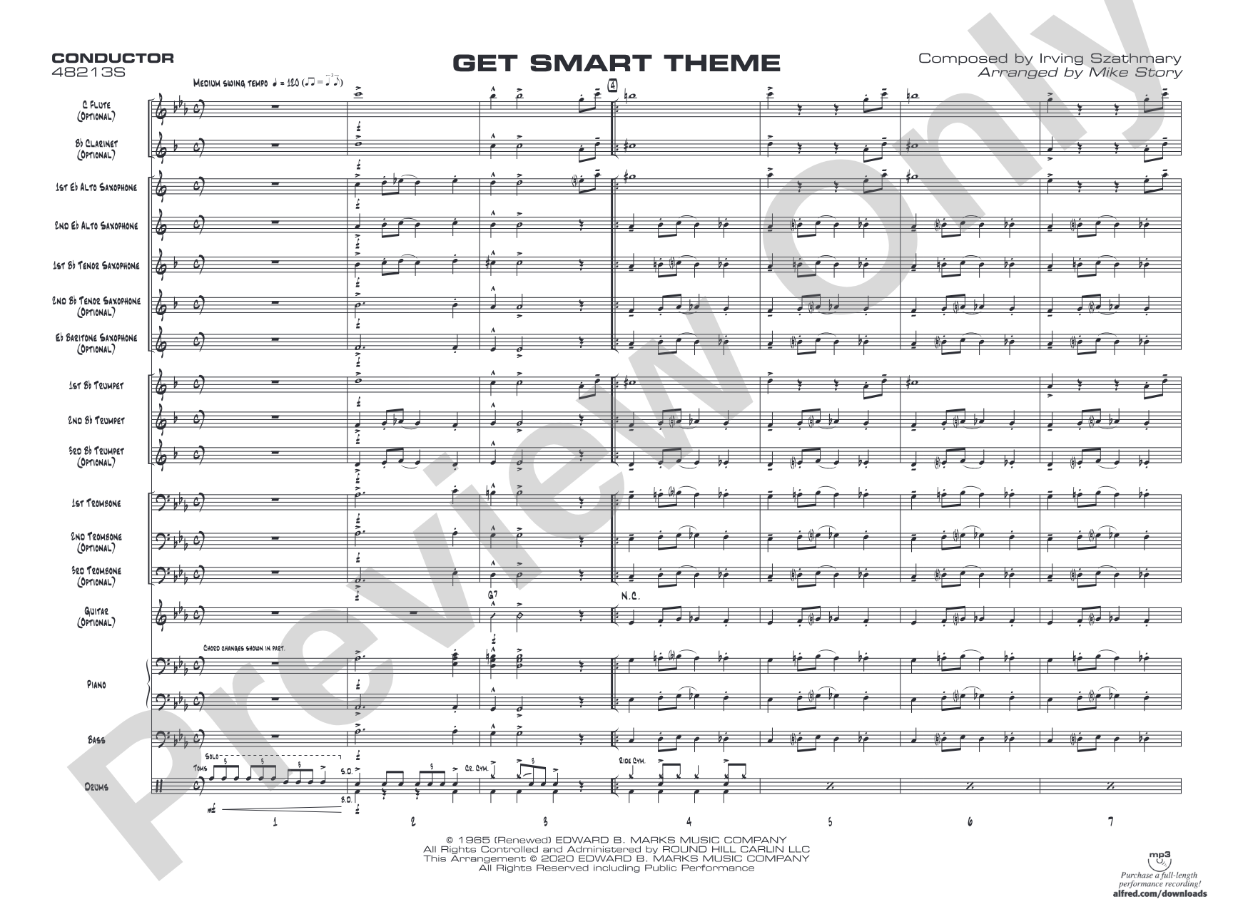 Get Smart Theme: Jazz Ensemble Conductor Score & Parts