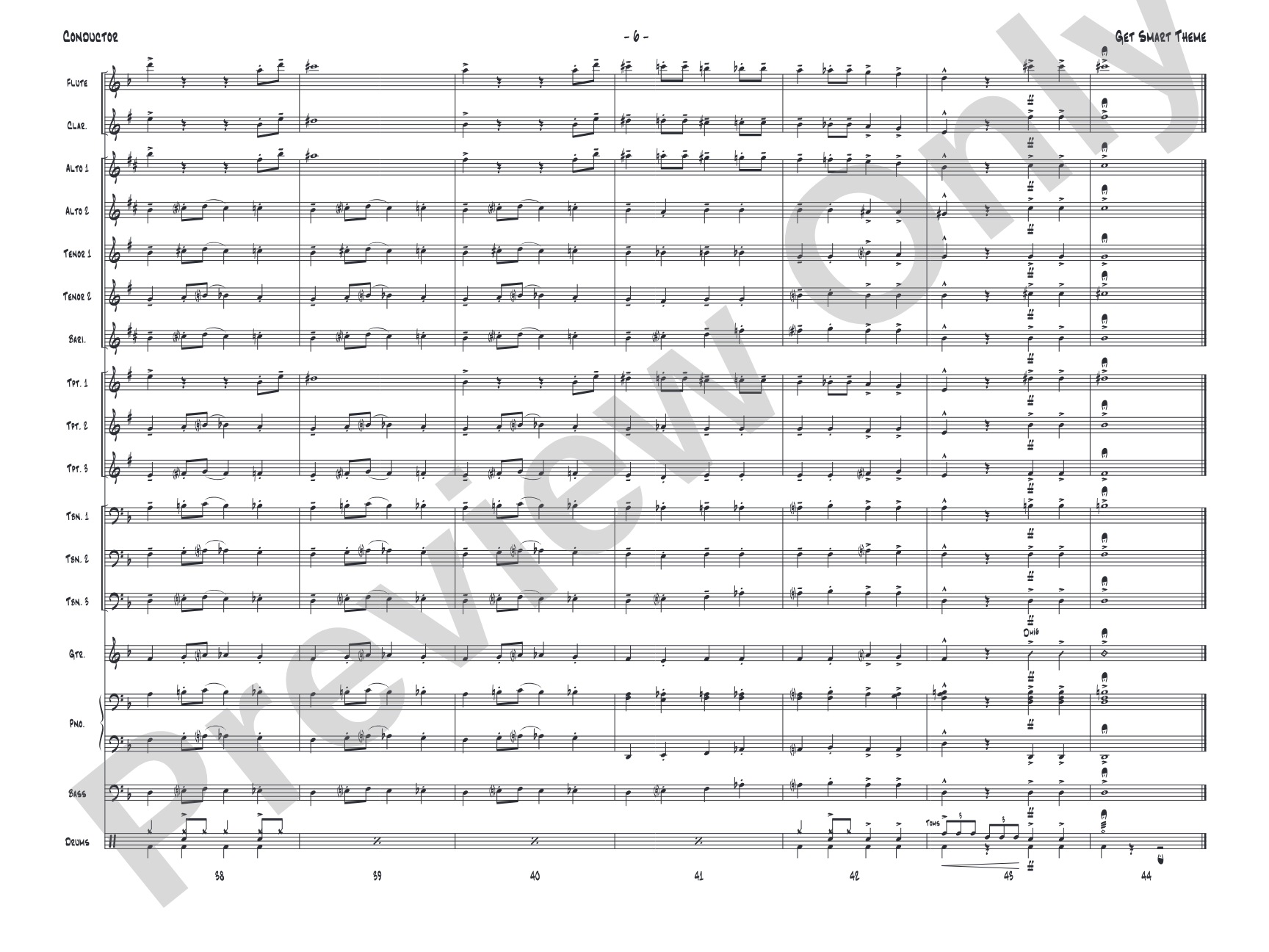 Get Smart Theme: Jazz Ensemble Conductor Score & Parts