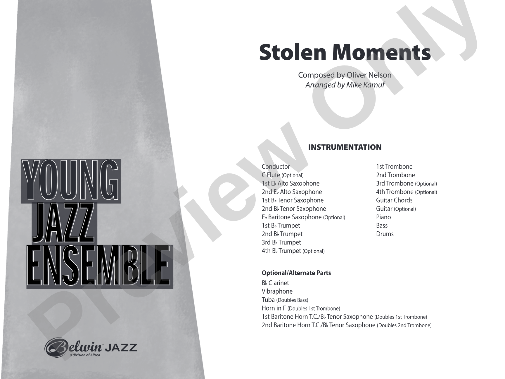 Stolen Moments: Jazz Ensemble Conductor Score & Parts