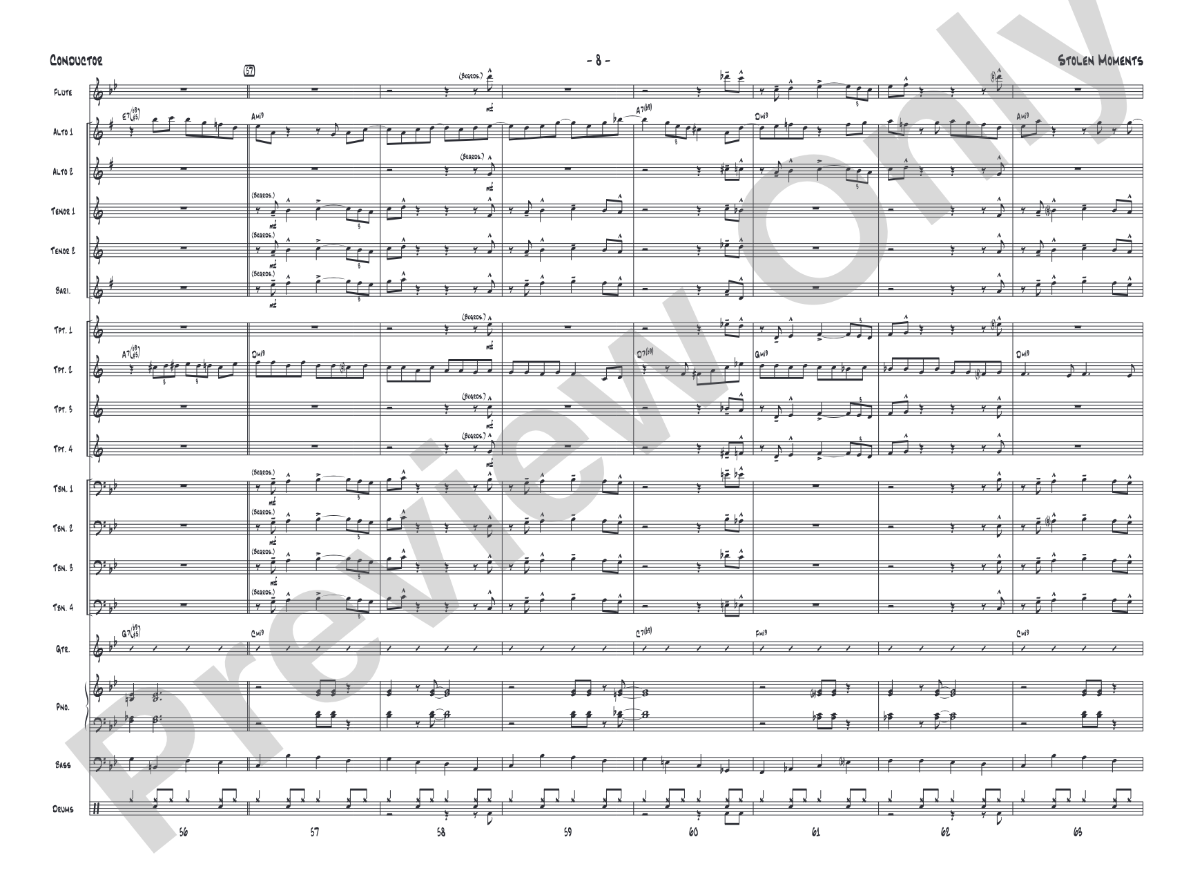 Stolen Moments: Jazz Ensemble Conductor Score & Parts
