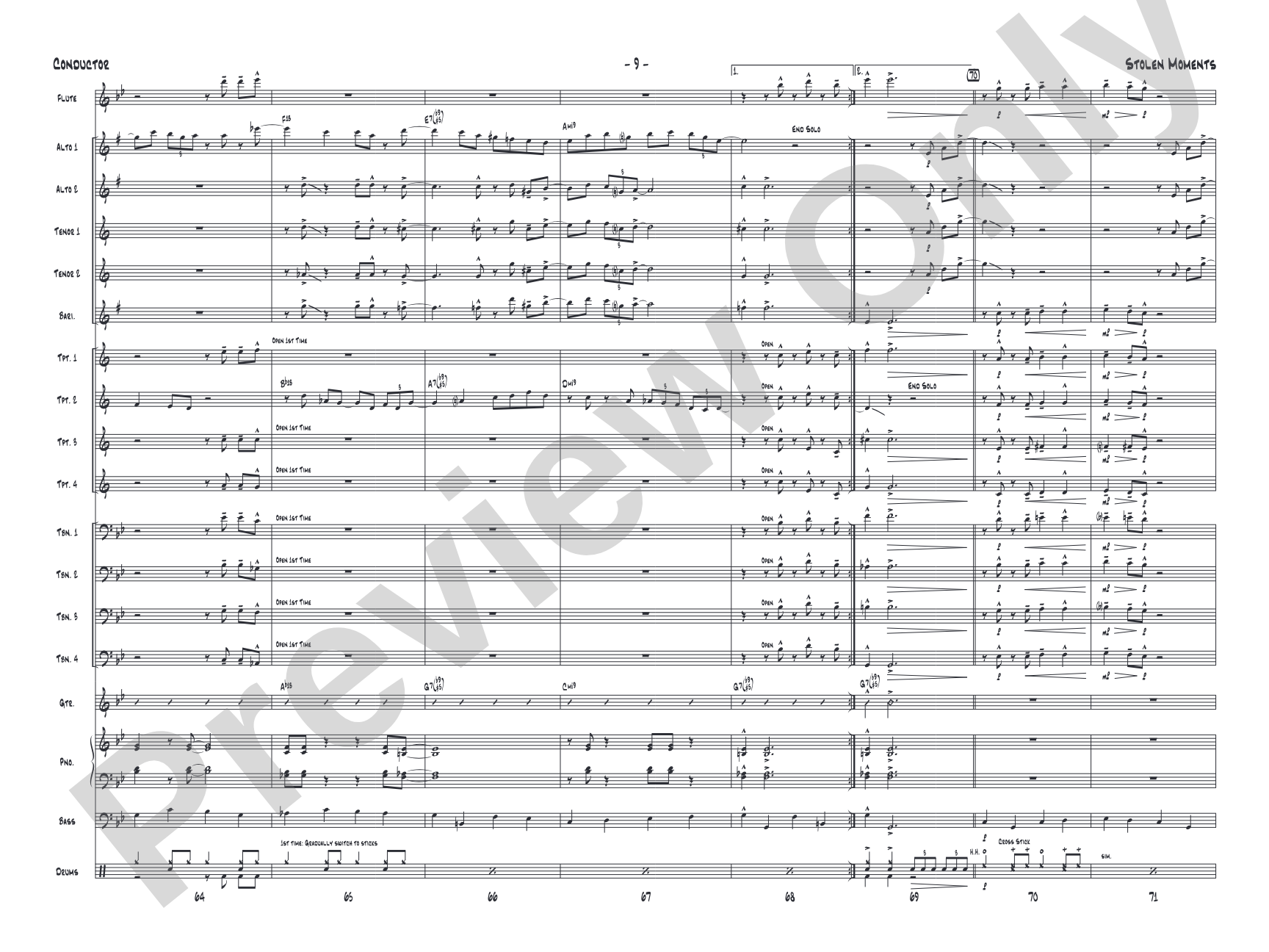 Stolen Moments: Jazz Ensemble Conductor Score & Parts